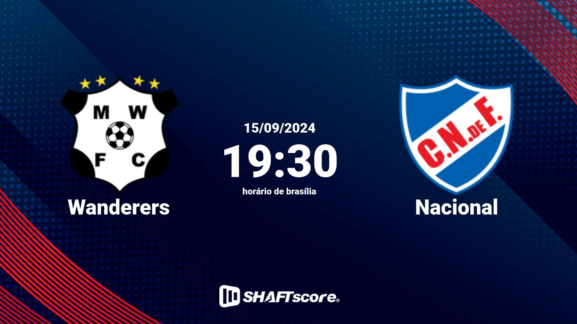 Estatísticas do jogo Wanderers vs Nacional 15.09 19:30