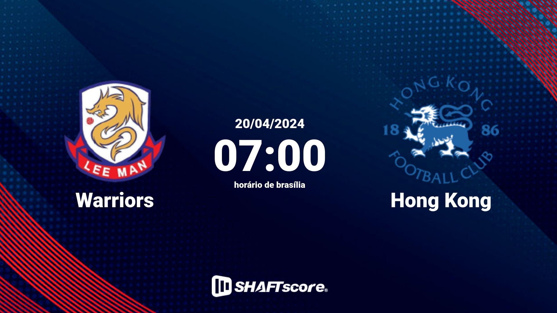 Estatísticas do jogo Warriors vs Hong Kong 20.04 07:00