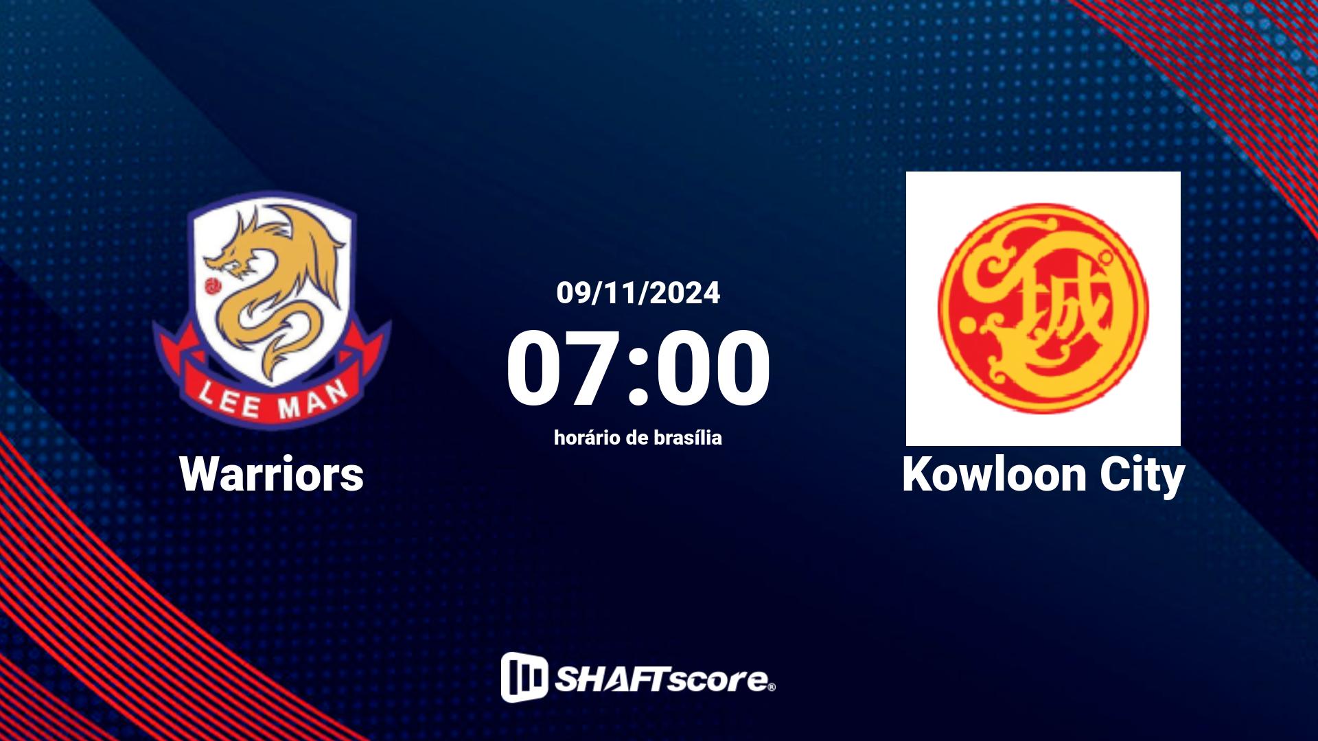 Estatísticas do jogo Warriors vs Kowloon City 09.11 07:00