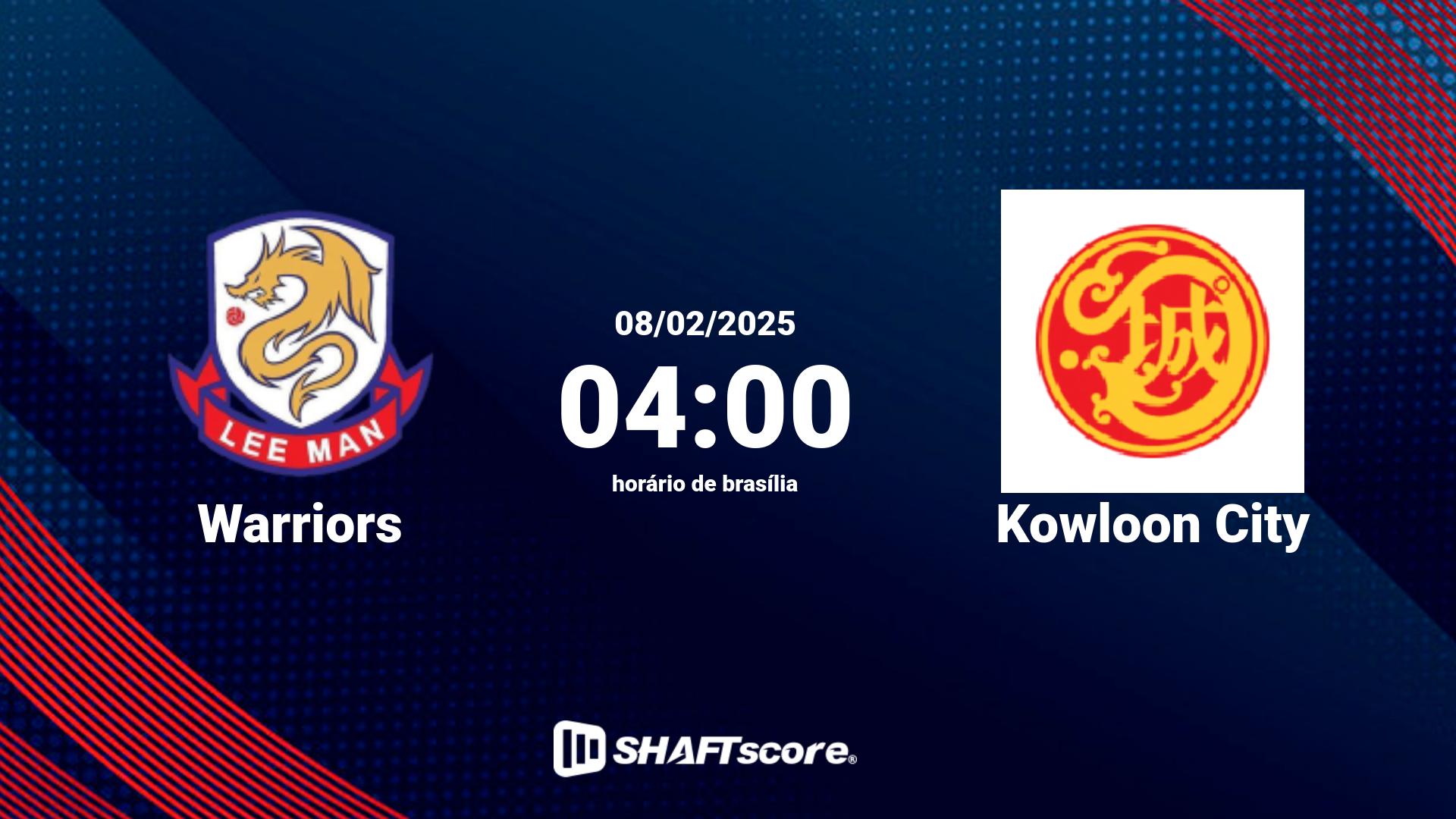 Estatísticas do jogo Warriors vs Kowloon City 08.02 04:00