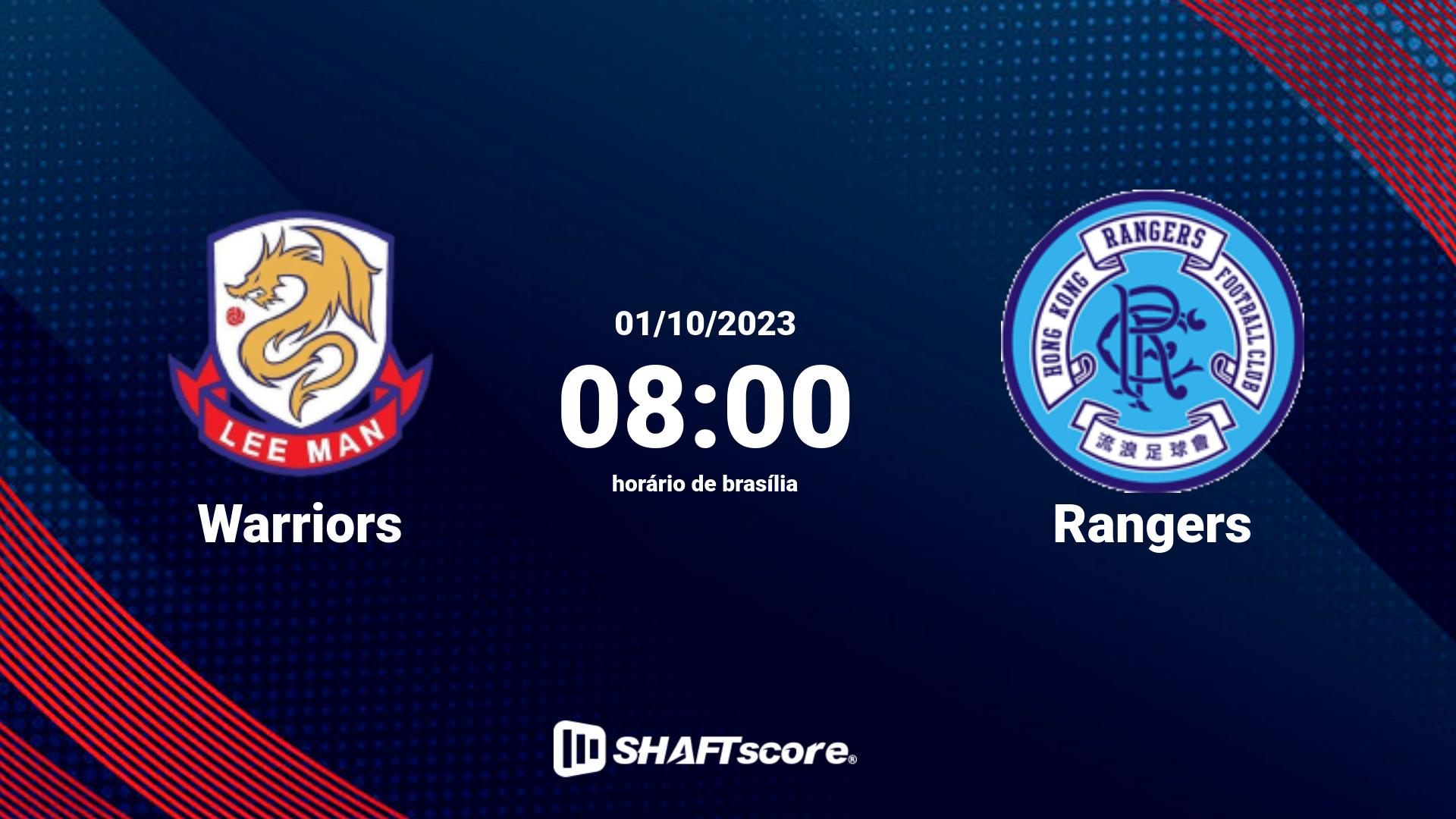 Estatísticas do jogo Warriors vs Rangers 01.10 08:00