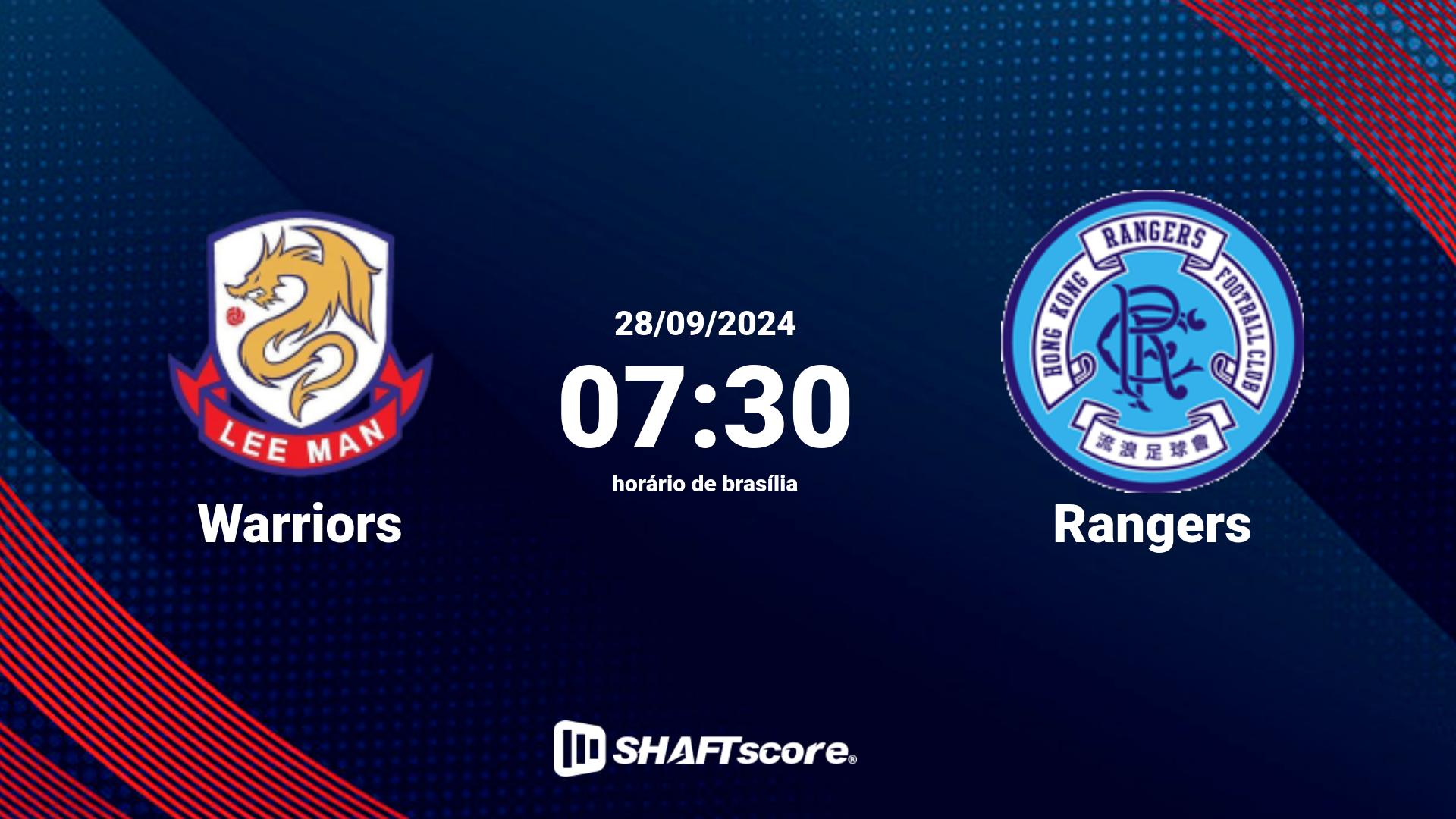 Estatísticas do jogo Warriors vs Rangers 28.09 07:30