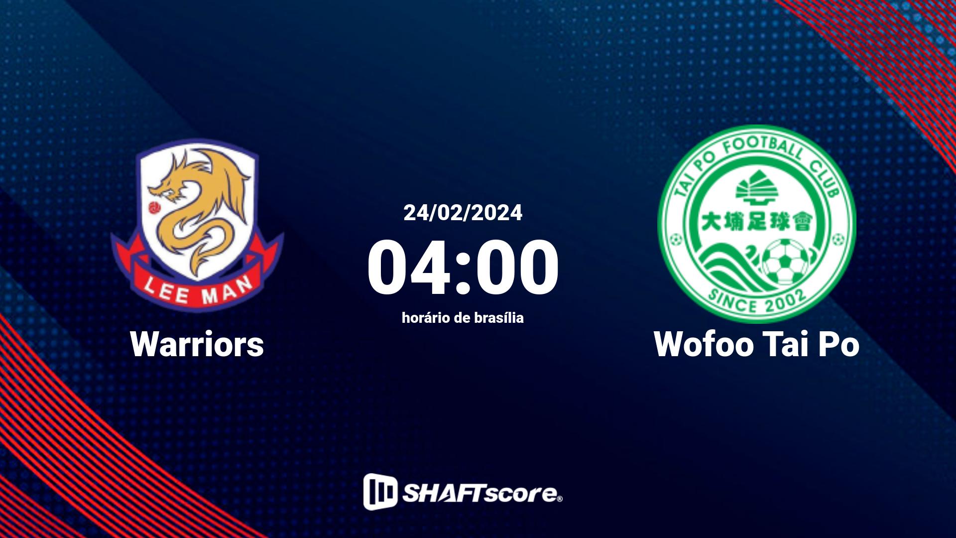 Estatísticas do jogo Warriors vs Wofoo Tai Po 24.02 04:00