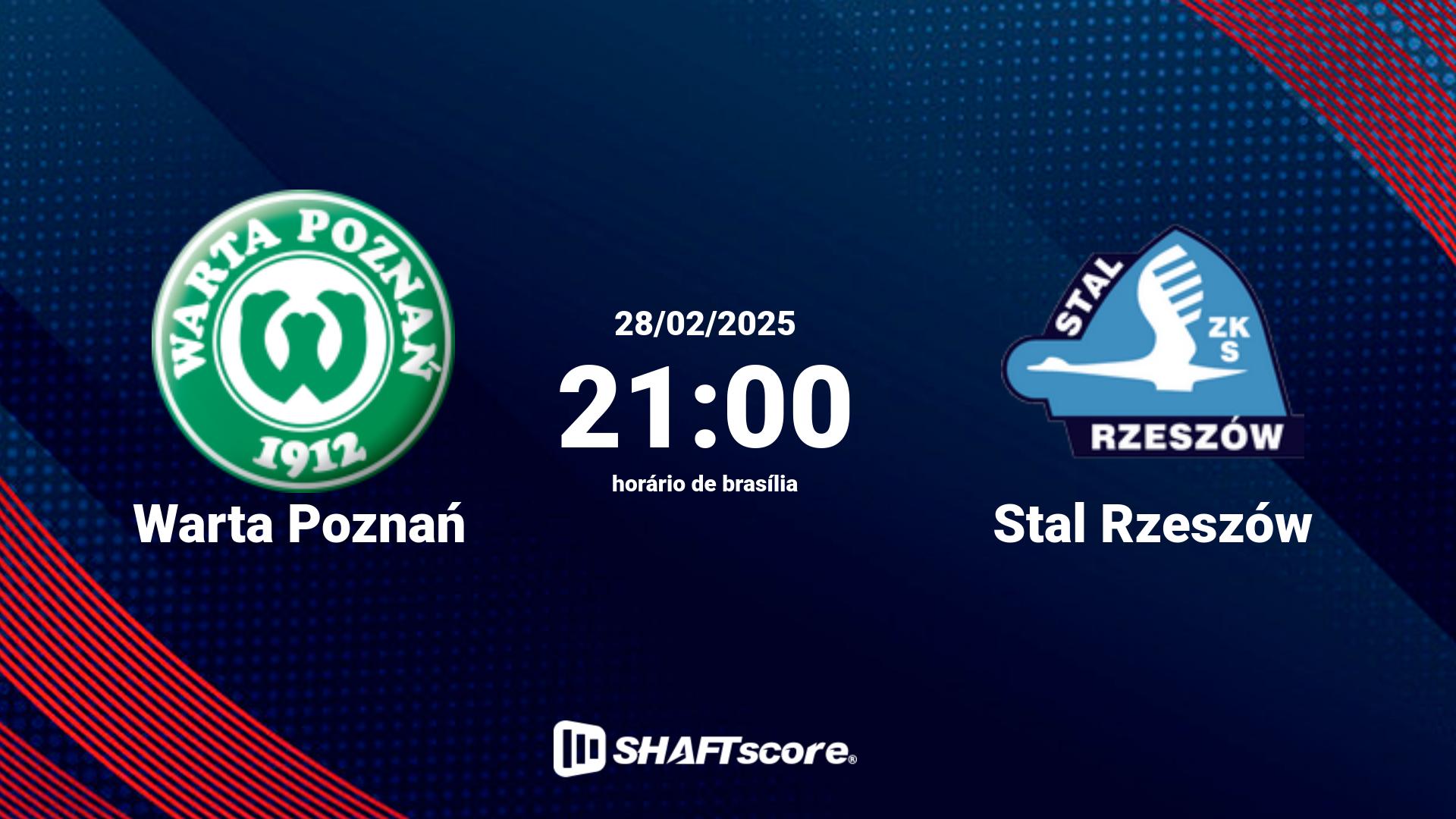 Estatísticas do jogo Warta Poznań vs Stal Rzeszów 28.02 21:00