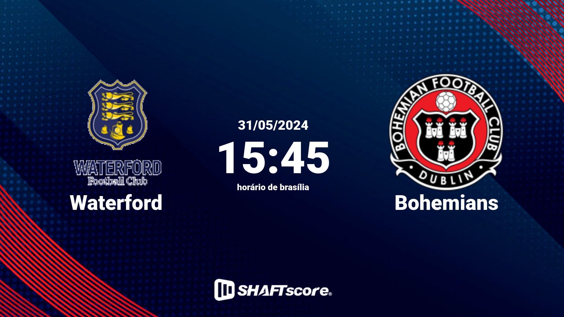 Estatísticas do jogo Waterford vs Bohemians 31.05 15:45