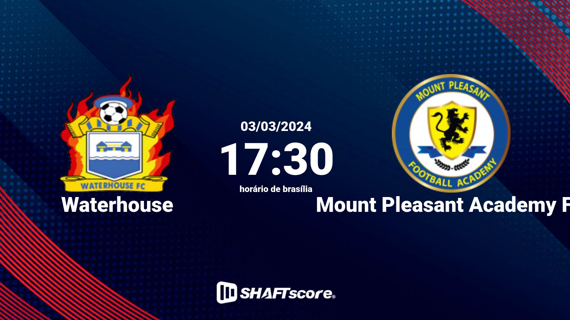 Estatísticas do jogo Waterhouse vs Mount Pleasant Academy FC 03.03 17:30