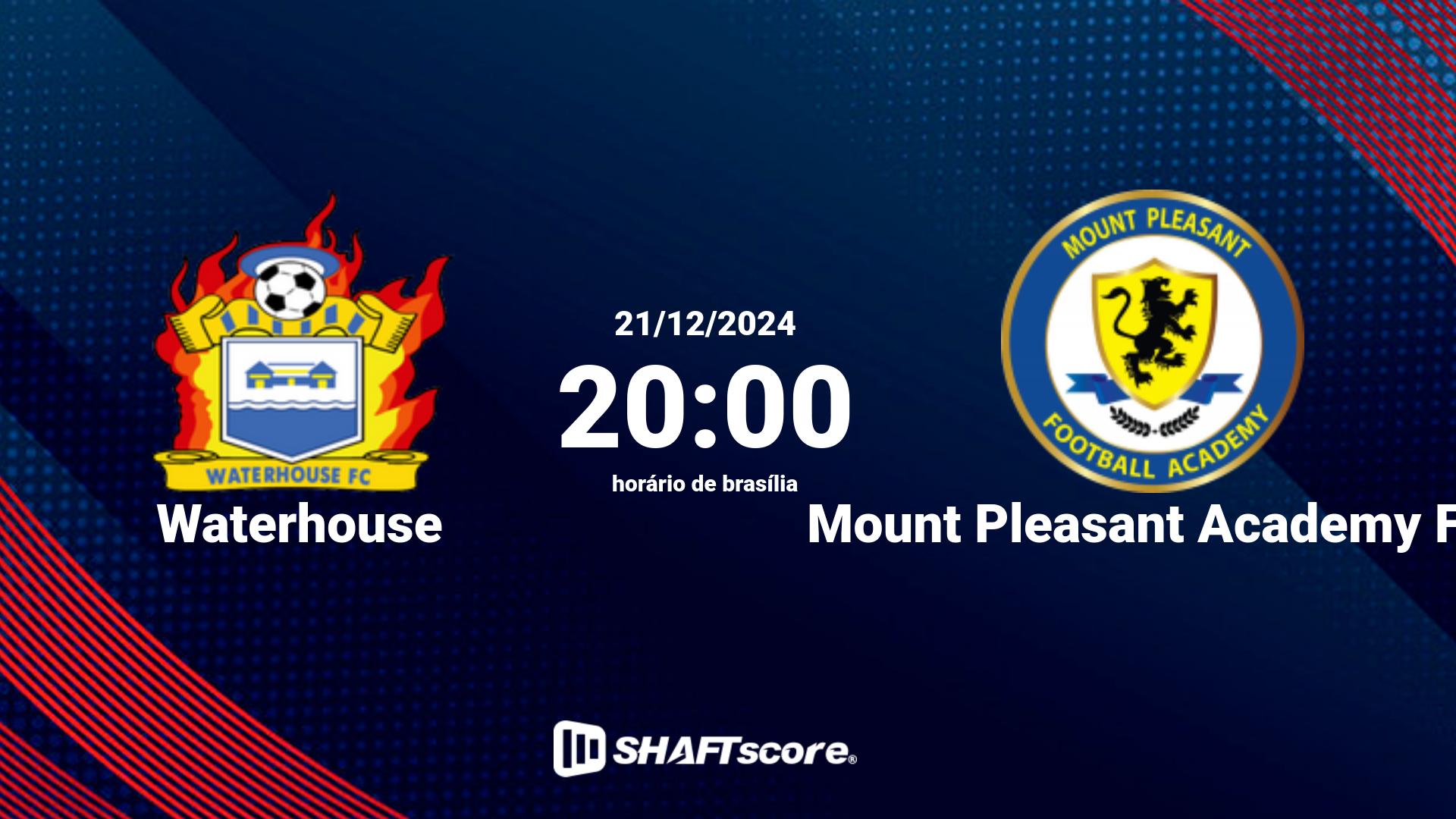 Estatísticas do jogo Waterhouse vs Mount Pleasant Academy FC 21.12 20:00