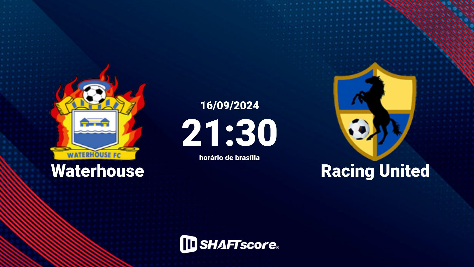 Estatísticas do jogo Waterhouse vs Racing United 16.09 21:30