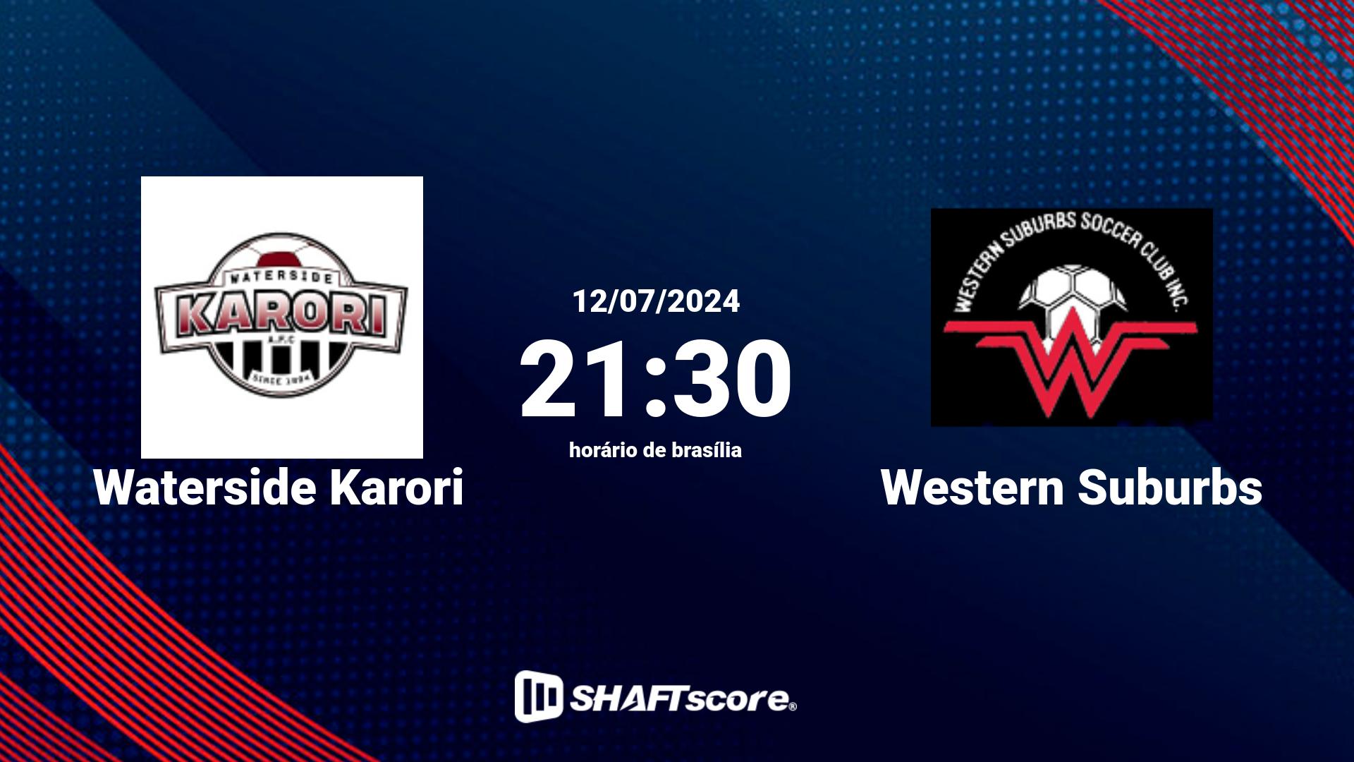 Estatísticas do jogo Waterside Karori vs Western Suburbs 12.07 21:30