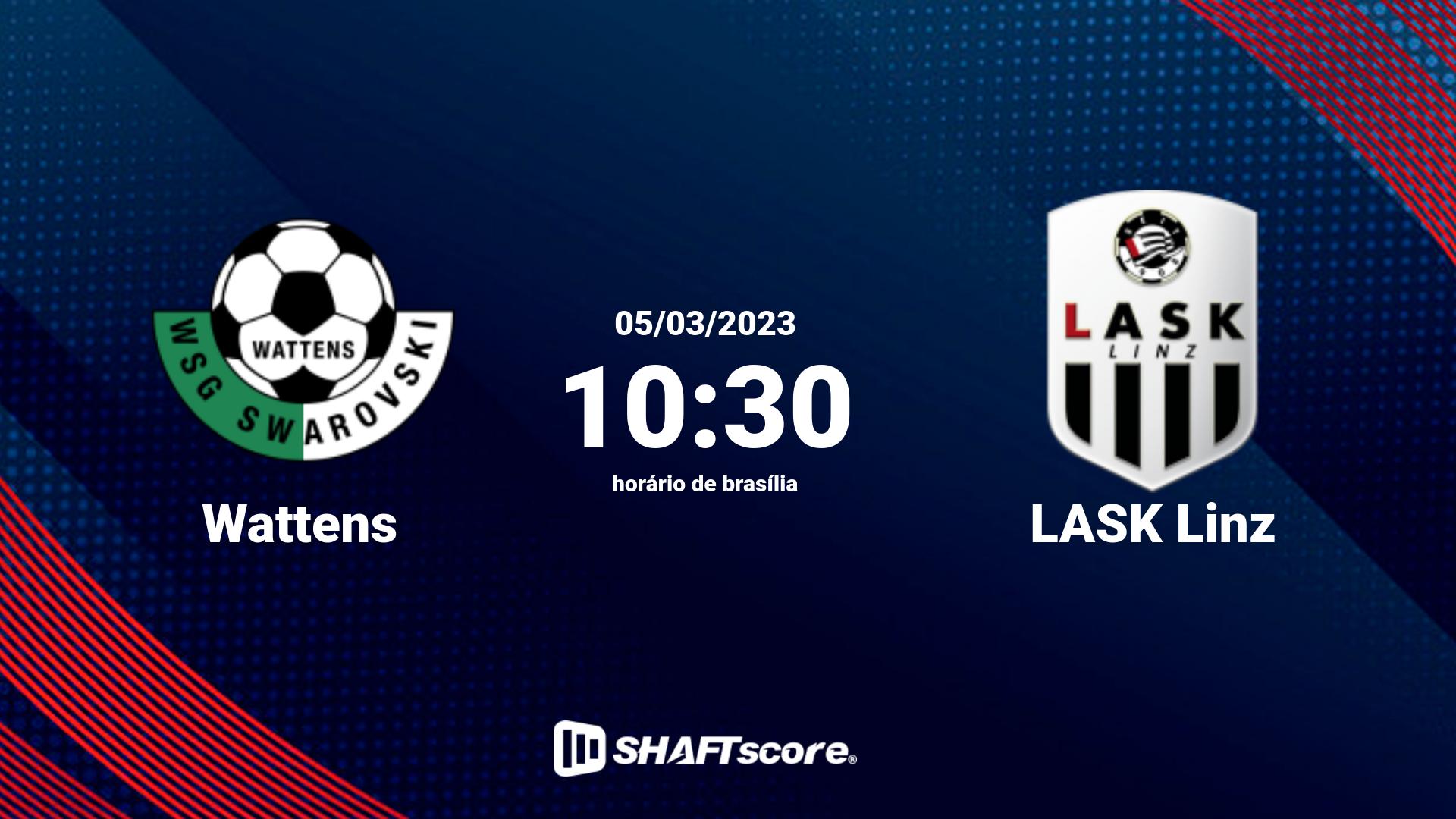 Estatísticas do jogo Wattens vs LASK Linz 05.03 10:30