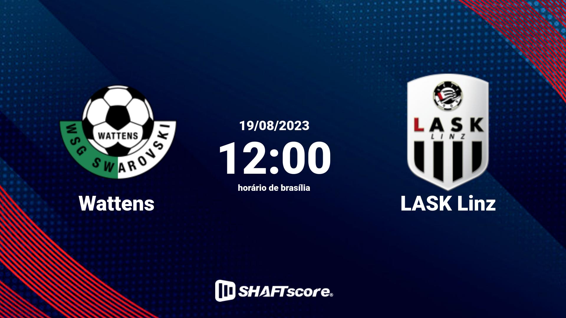 Estatísticas do jogo Wattens vs LASK Linz 19.08 12:00