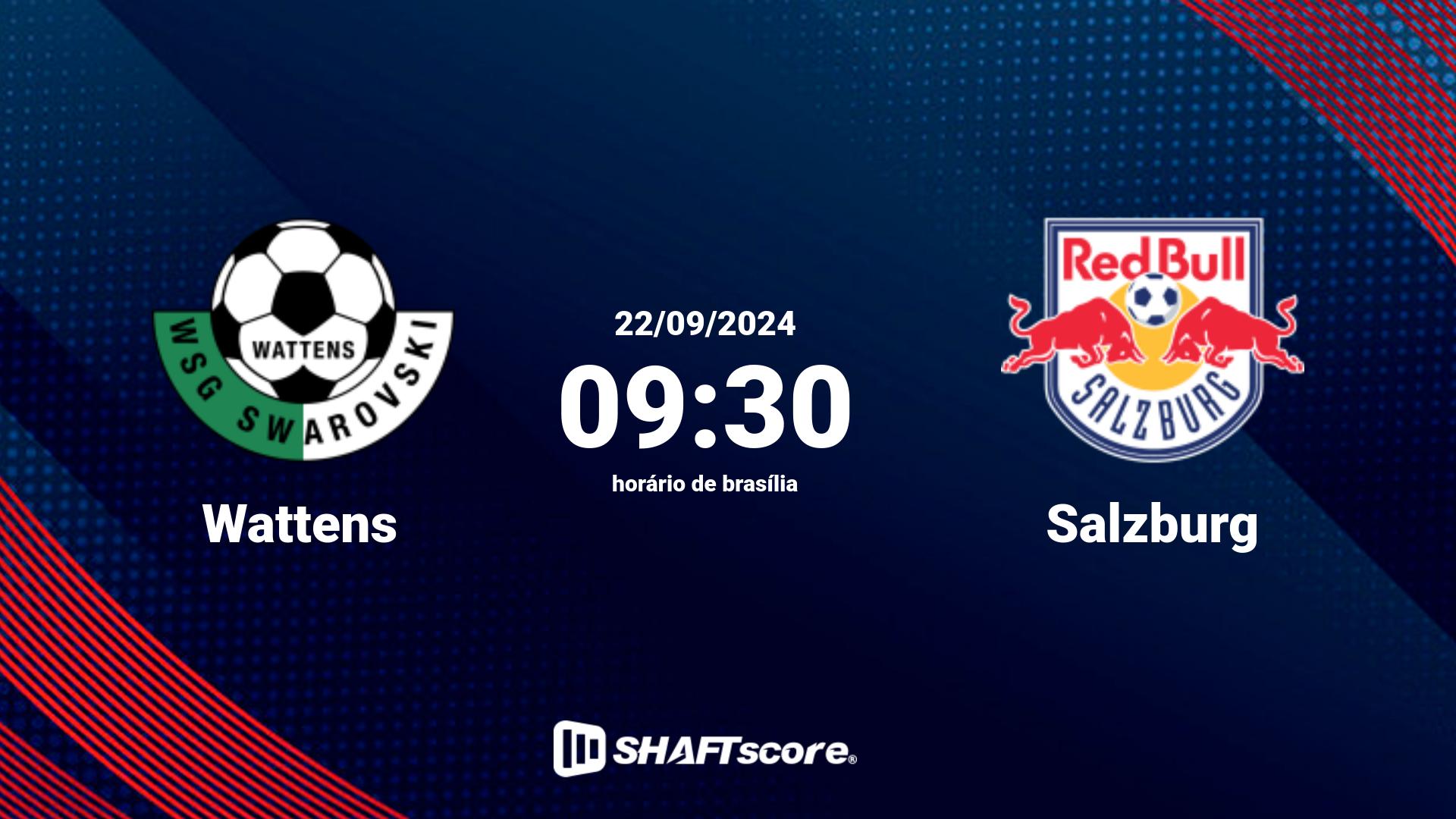 Estatísticas do jogo Wattens vs Salzburg 22.09 09:30