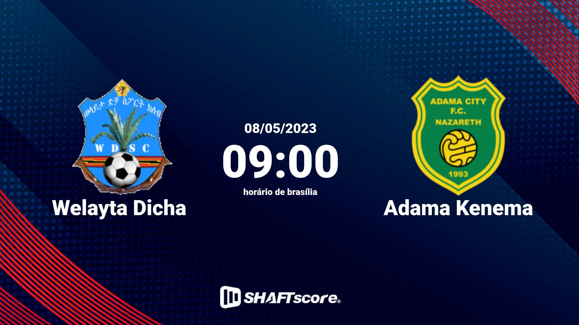 Estatísticas do jogo Welayta Dicha vs Adama Kenema 08.05 09:00