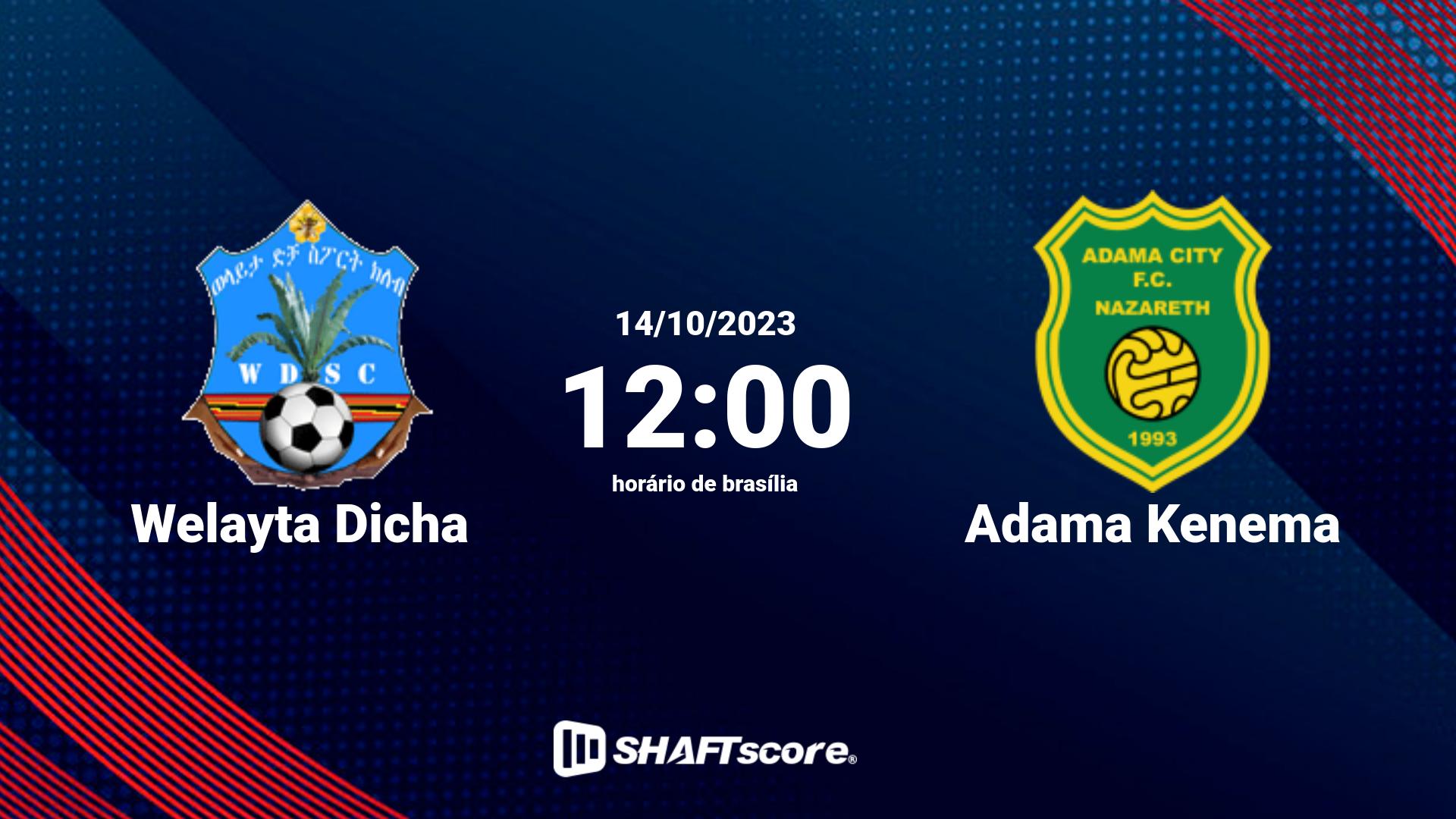 Estatísticas do jogo Welayta Dicha vs Adama Kenema 14.10 12:00