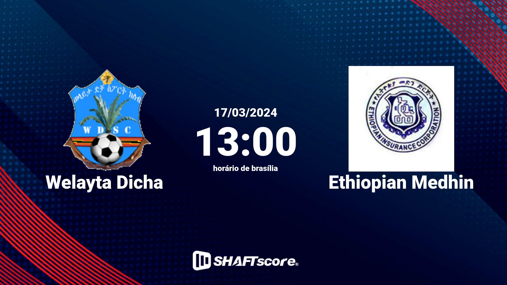 Estatísticas do jogo Welayta Dicha vs Ethiopian Medhin 17.03 13:00