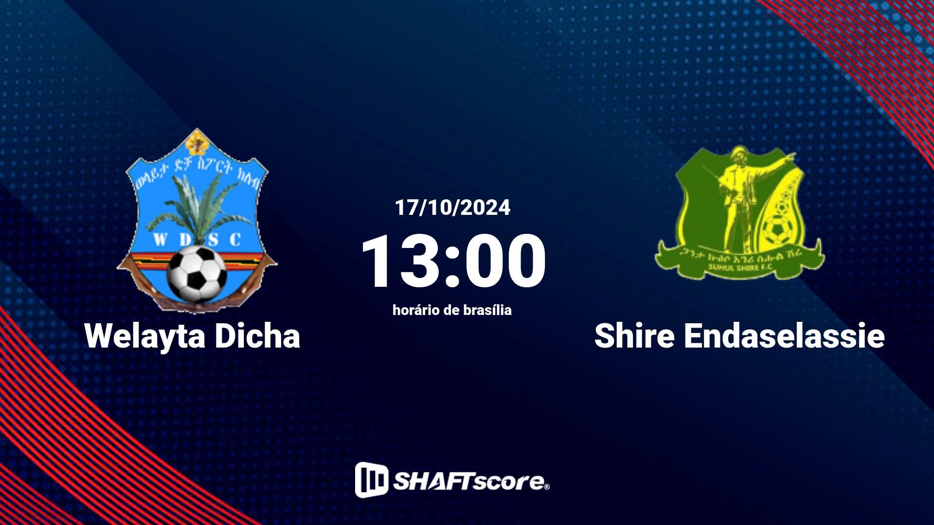 Estatísticas do jogo Welayta Dicha vs Shire Endaselassie 17.10 13:00