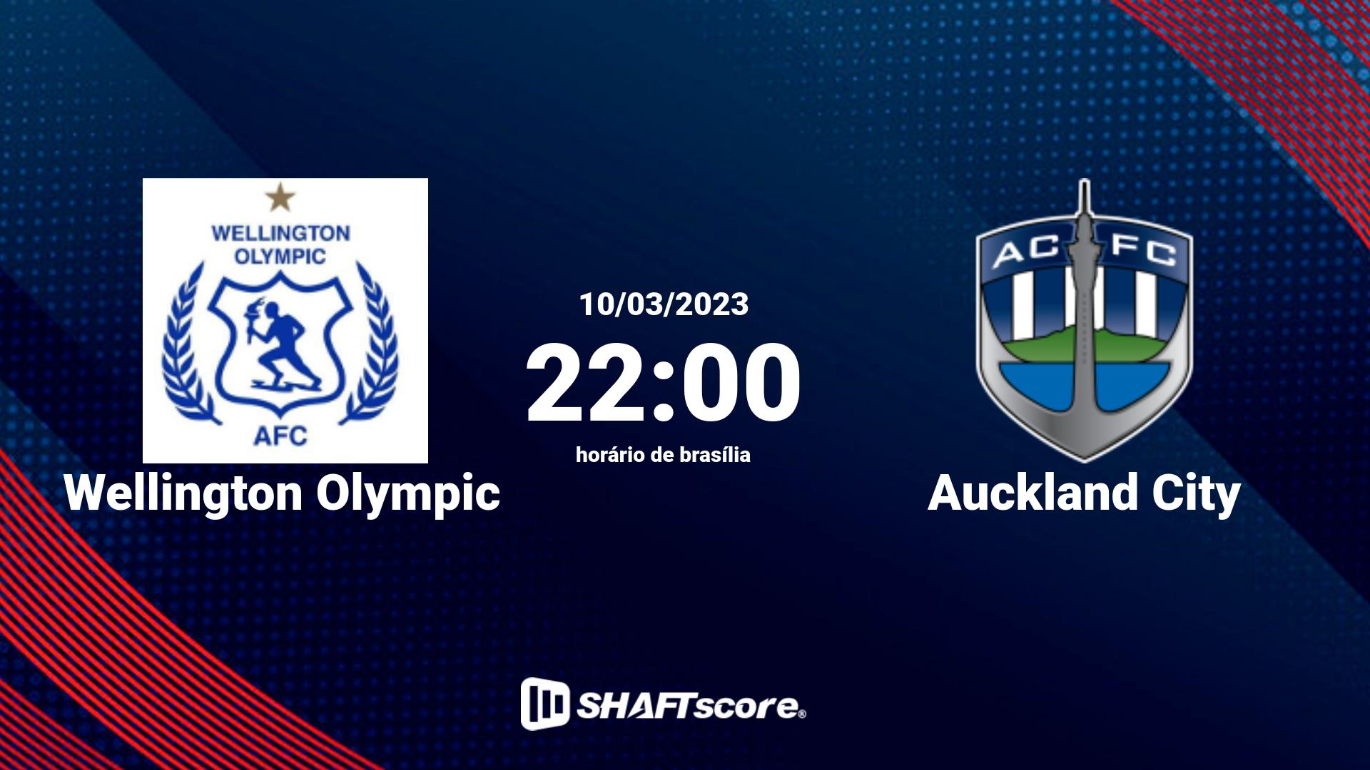 Estatísticas do jogo Wellington Olympic vs Auckland City 10.03 22:00