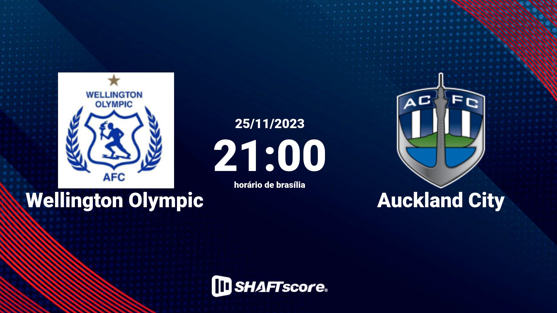 Estatísticas do jogo Wellington Olympic vs Auckland City 25.11 21:00