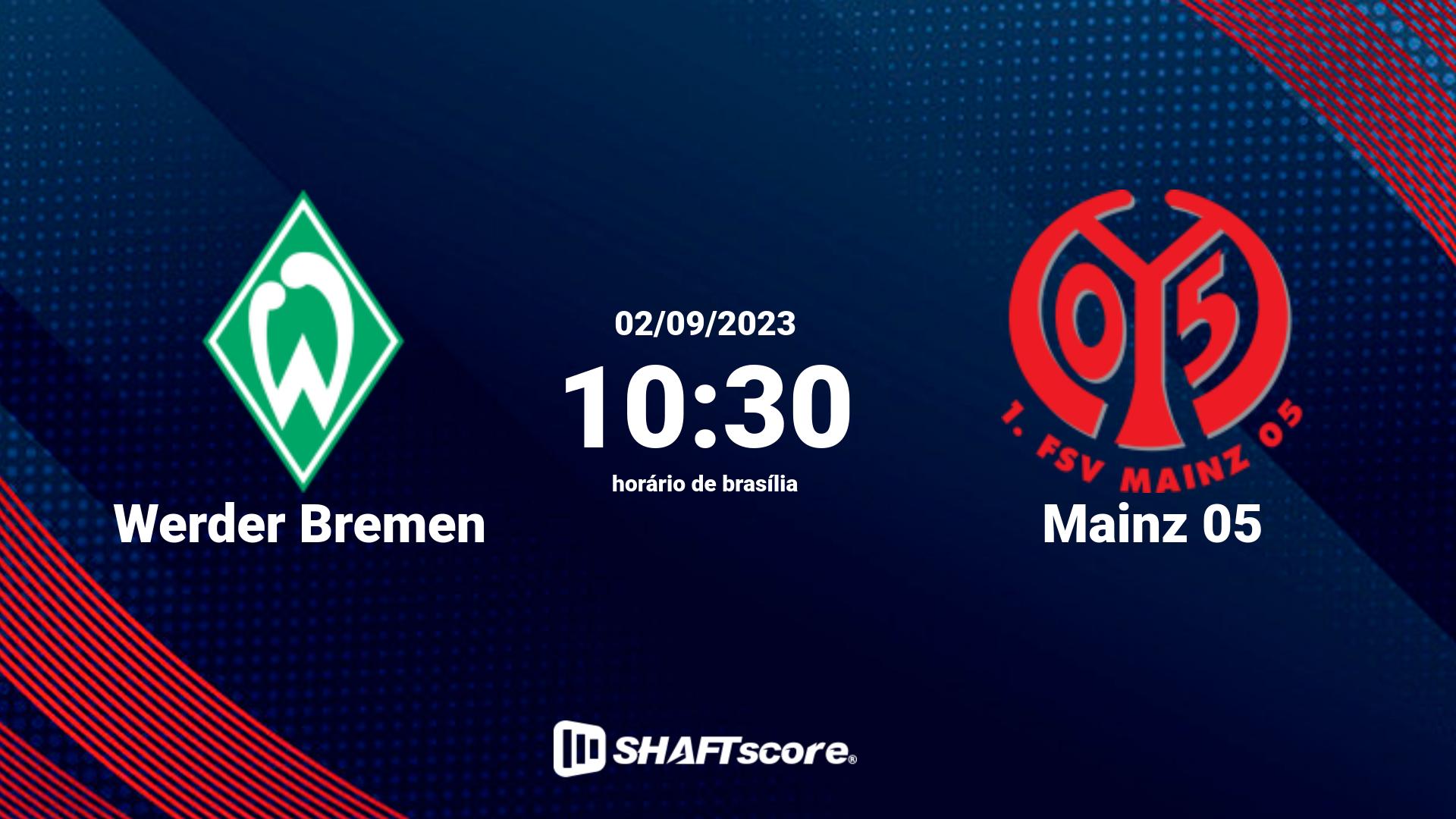 Estatísticas do jogo Werder Bremen vs Mainz 05 02.09 10:30