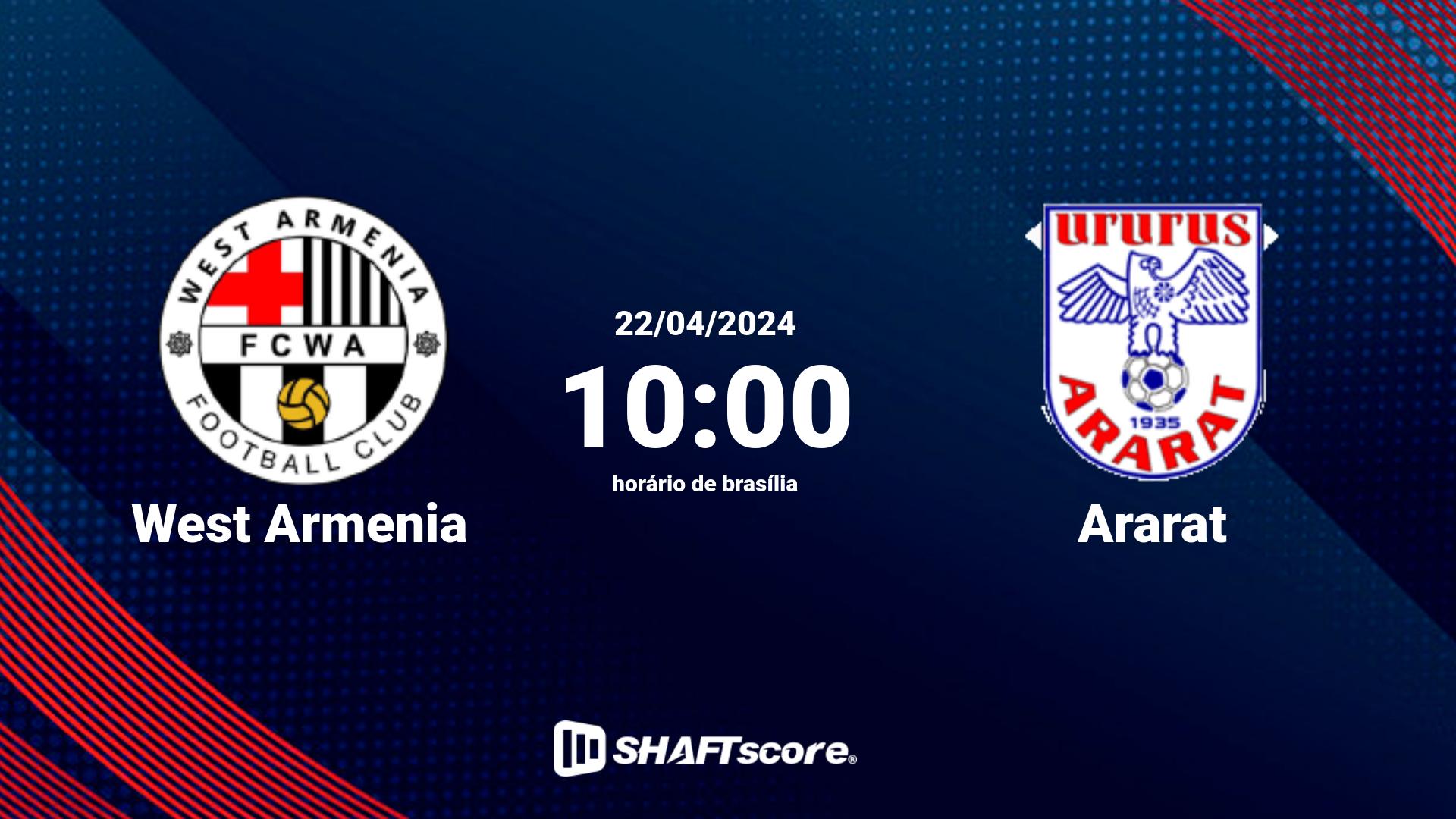 Estatísticas do jogo West Armenia vs Ararat 22.04 10:00