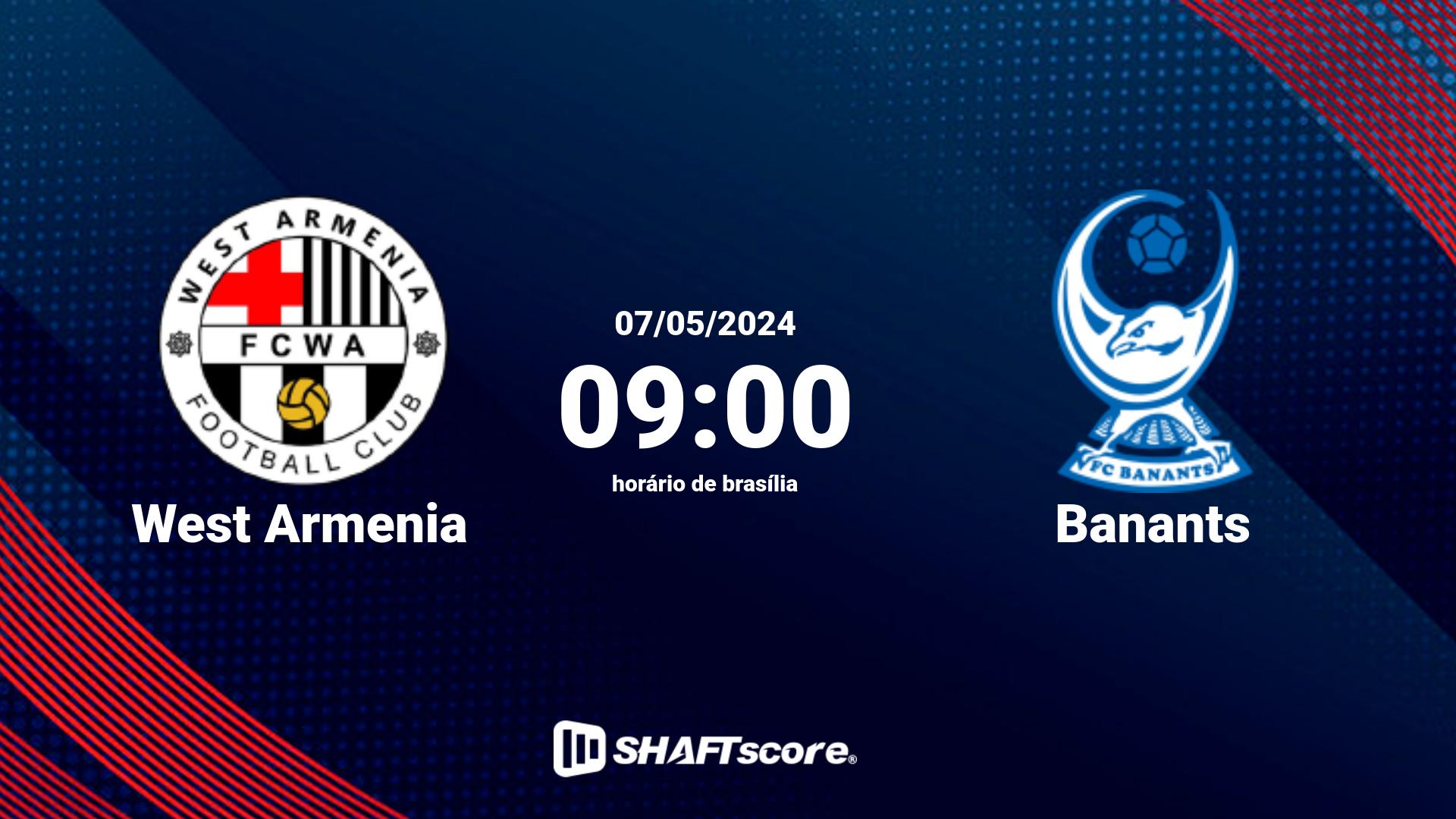 Estatísticas do jogo West Armenia vs Banants 07.05 09:00