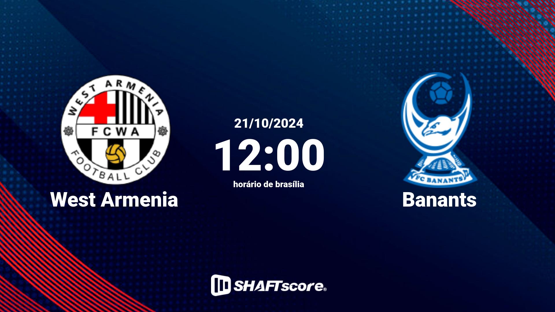 Estatísticas do jogo West Armenia vs Banants 21.10 12:00