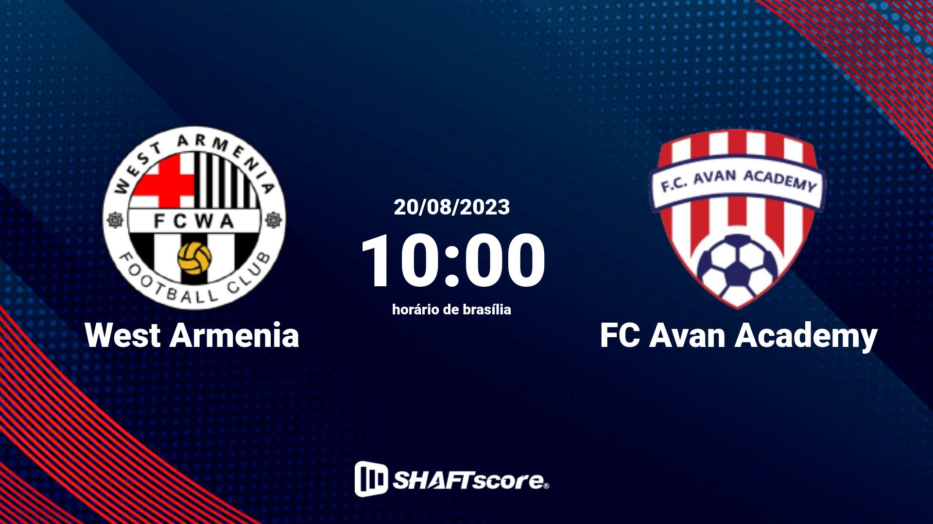 Estatísticas do jogo West Armenia vs FC Avan Academy 20.08 10:00