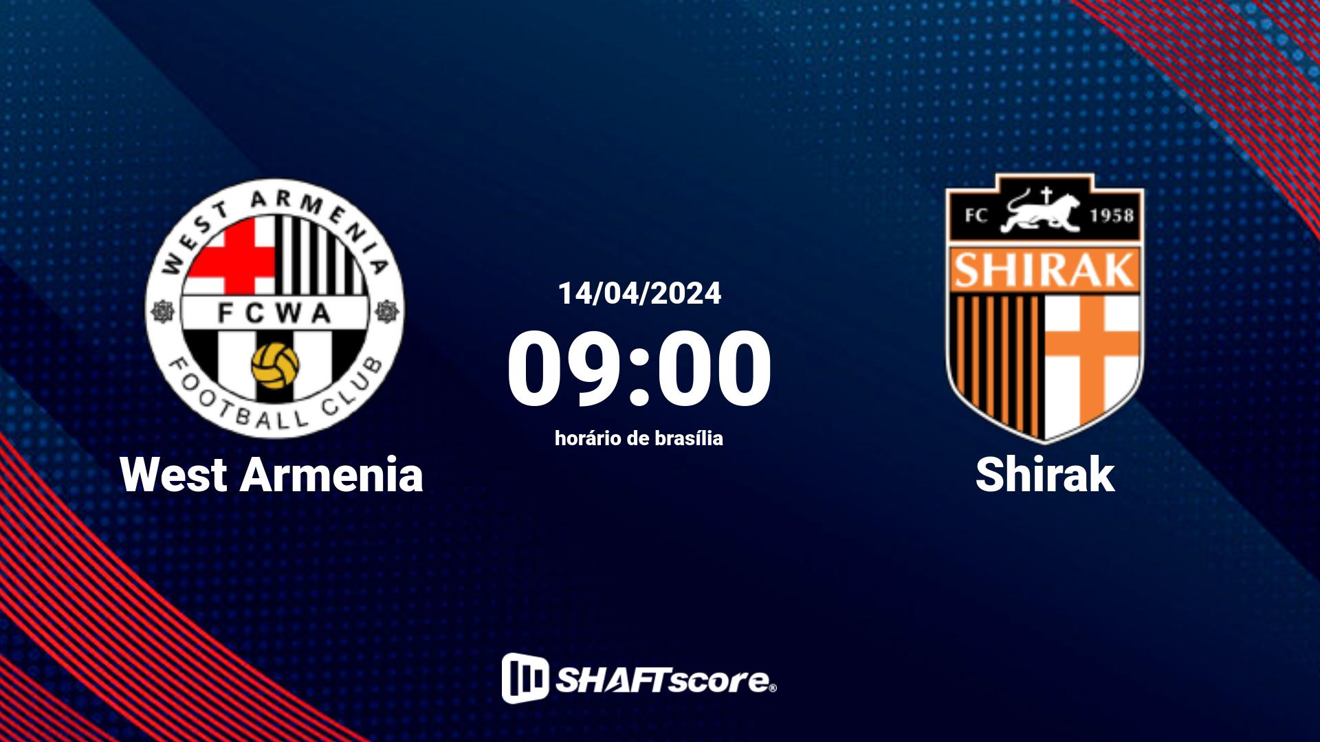 Estatísticas do jogo West Armenia vs Shirak 14.04 09:00