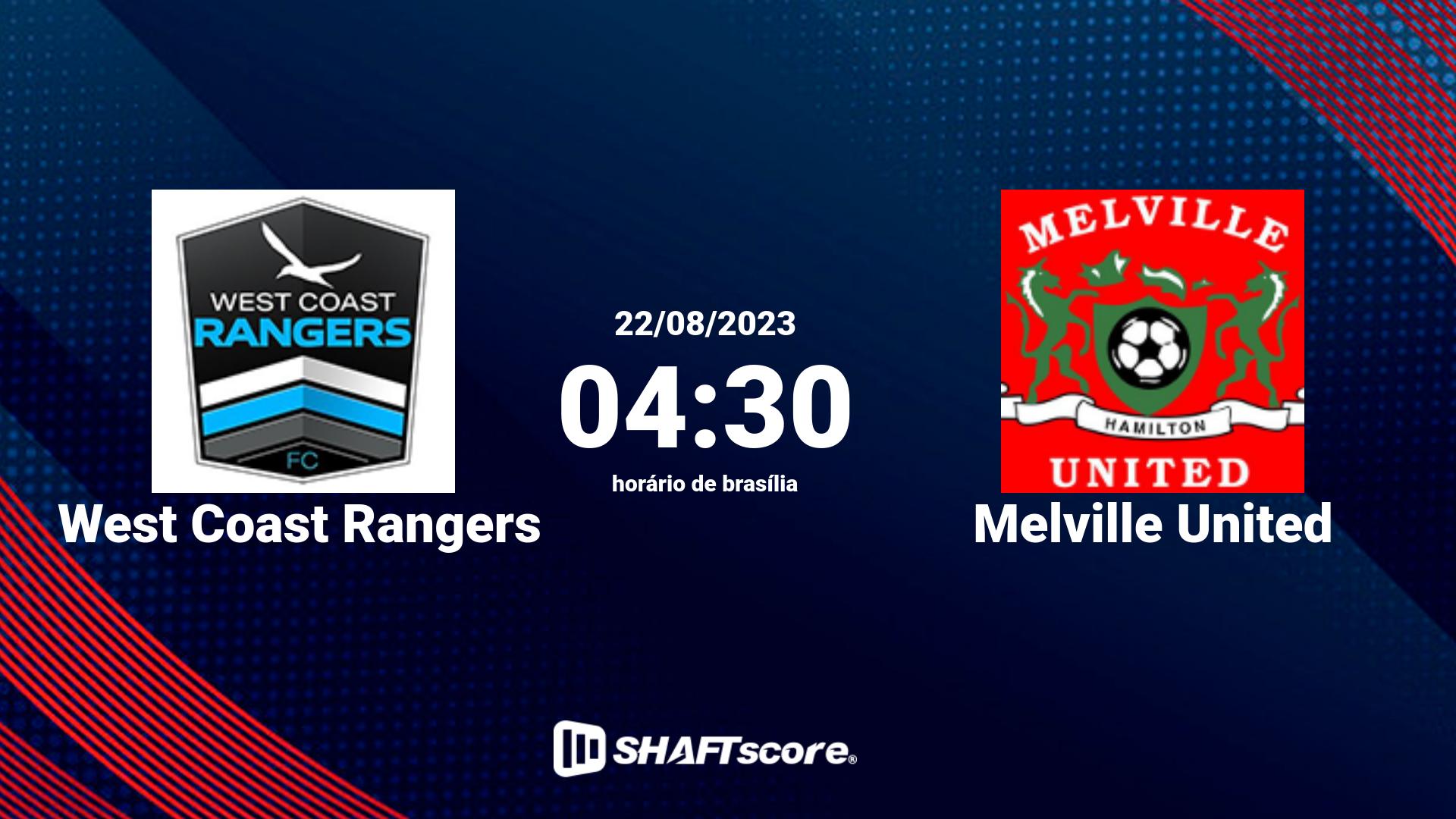 Estatísticas do jogo West Coast Rangers vs Melville United 22.08 04:30