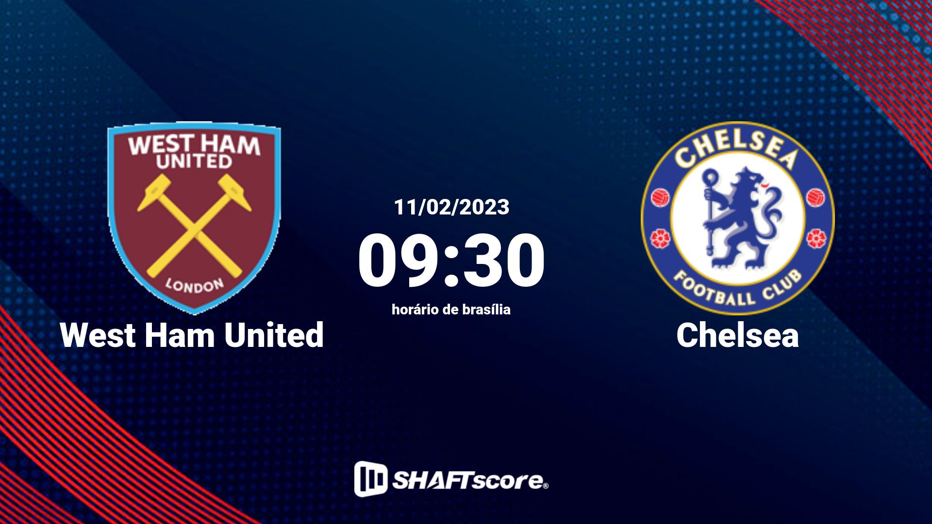 Estatísticas do jogo West Ham United vs Chelsea 11.02 09:30