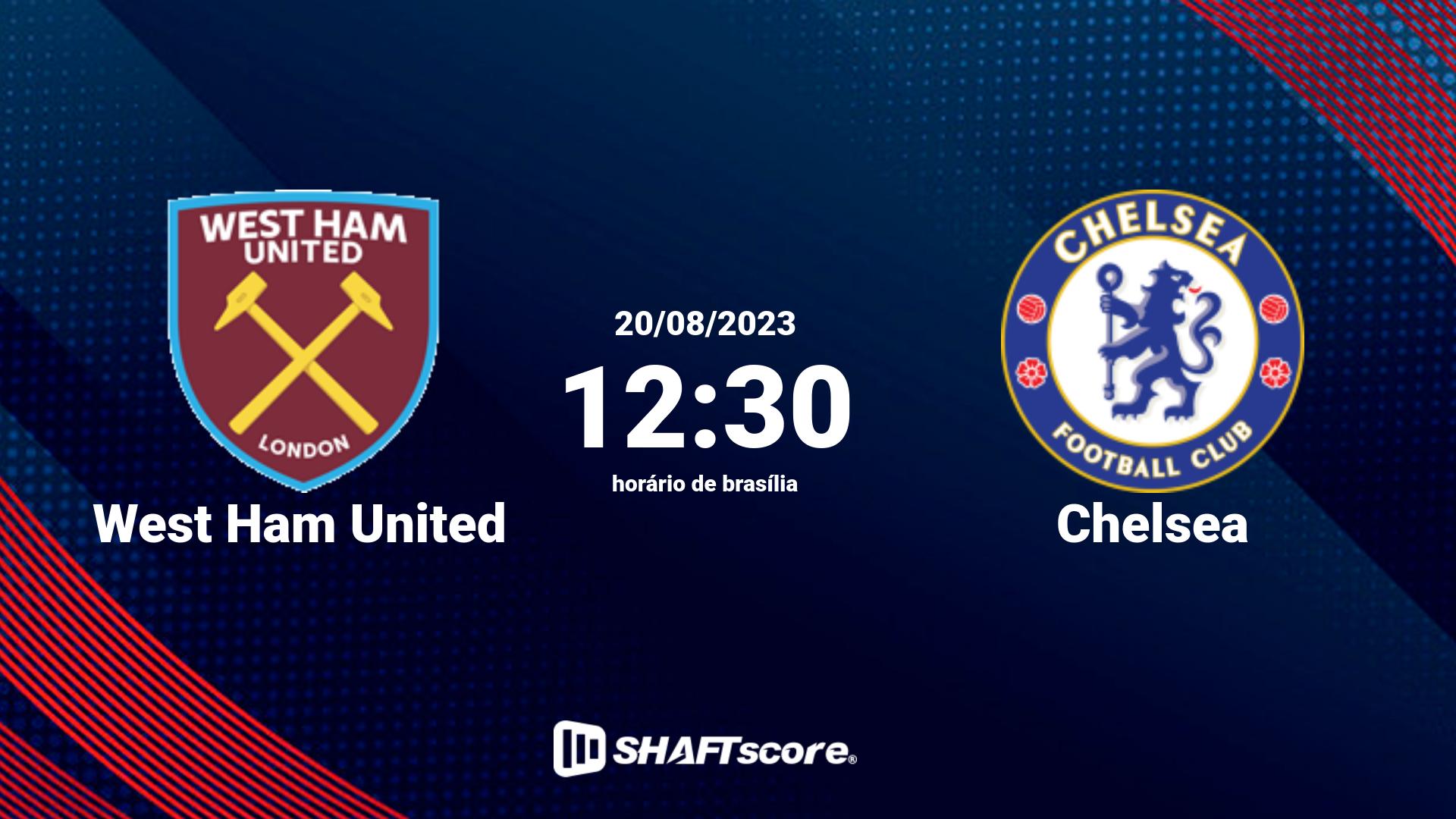 Estatísticas do jogo West Ham United vs Chelsea 20.08 12:30