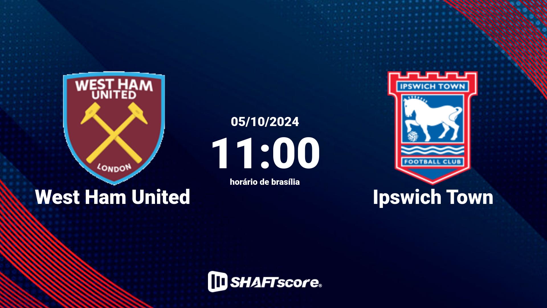 Estatísticas do jogo West Ham United vs Ipswich Town 05.10 11:00