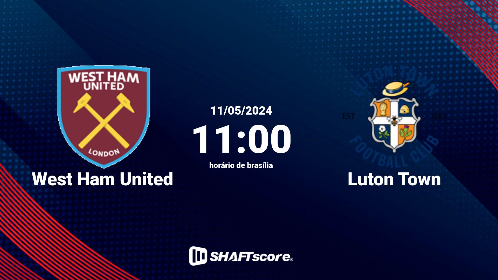 Estatísticas do jogo West Ham United vs Luton Town 11.05 11:00