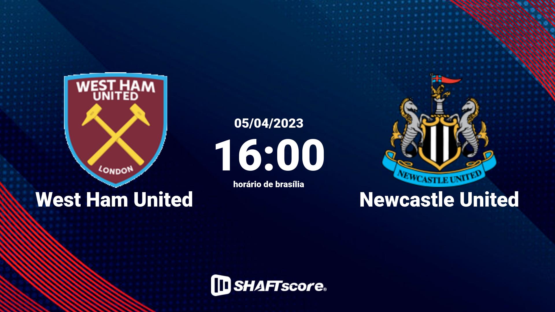 Estatísticas do jogo West Ham United vs Newcastle United 05.04 16:00