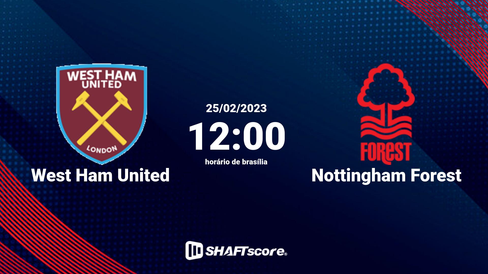 Estatísticas do jogo West Ham United vs Nottingham Forest 25.02 12:00