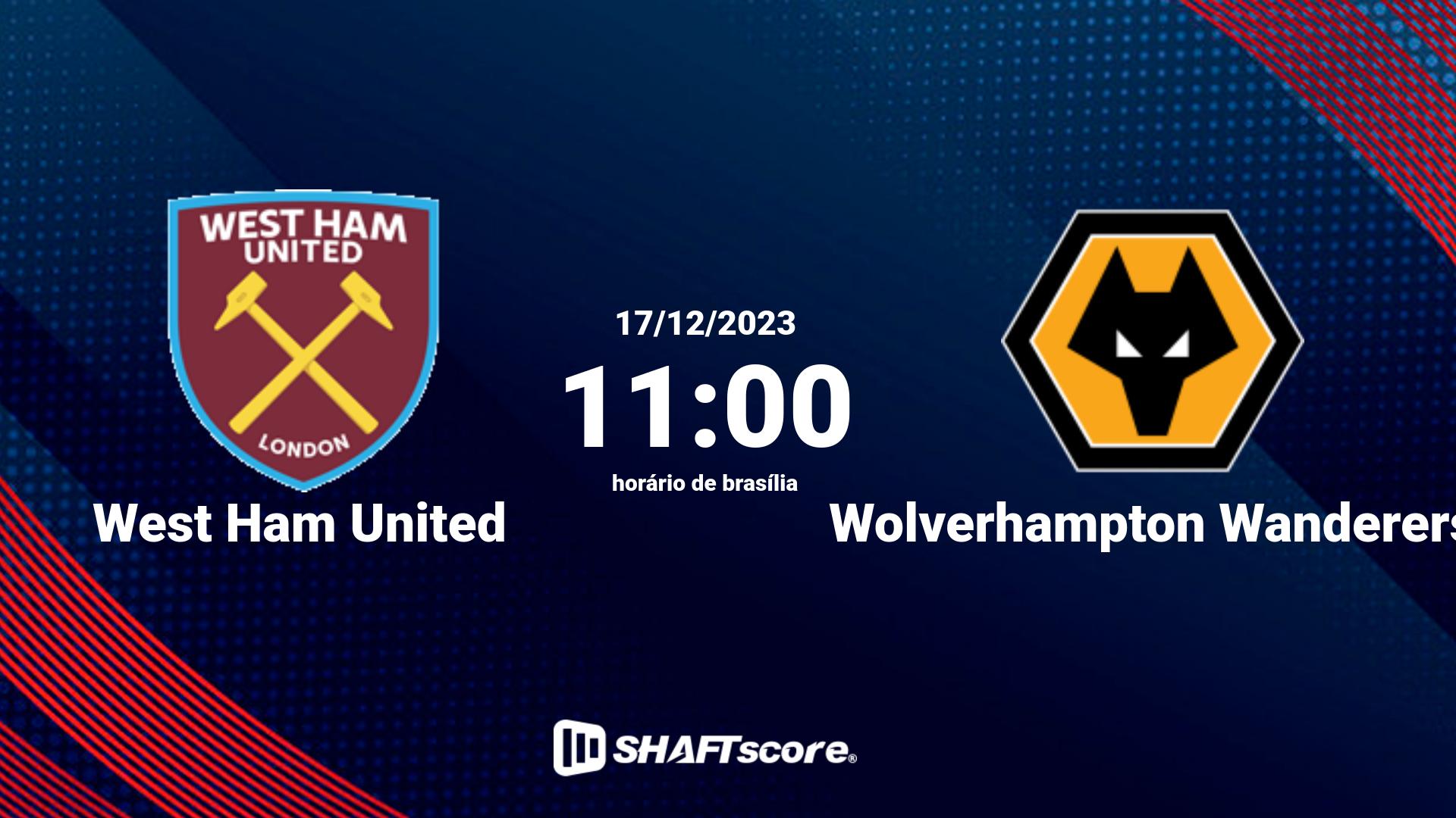 Estatísticas do jogo West Ham United vs Wolverhampton Wanderers 17.12 11:00