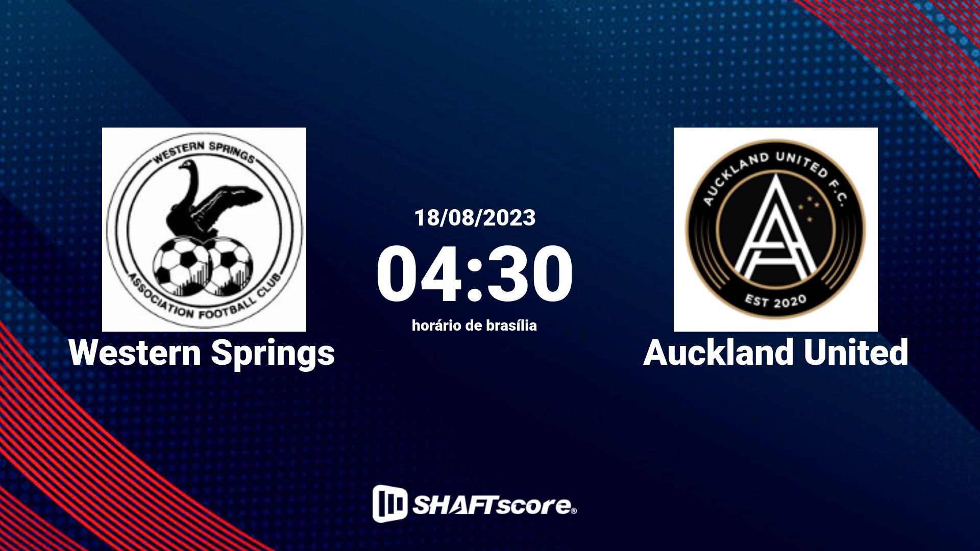 Estatísticas do jogo Western Springs vs Auckland United 18.08 04:30