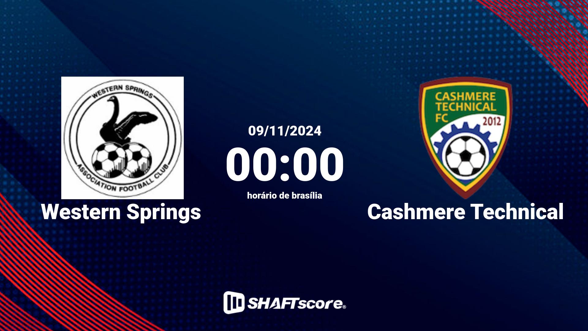 Estatísticas do jogo Western Springs vs Cashmere Technical 09.11 00:00