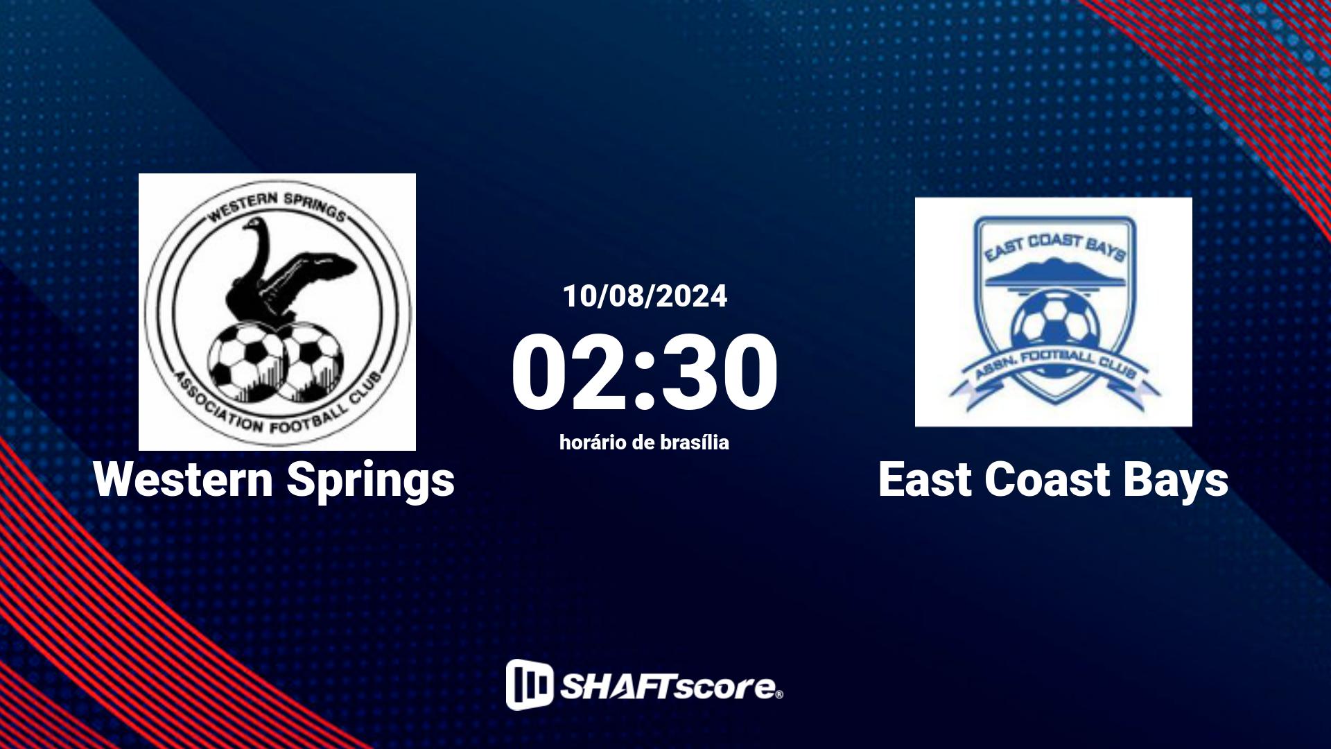 Estatísticas do jogo Western Springs vs East Coast Bays 10.08 02:30