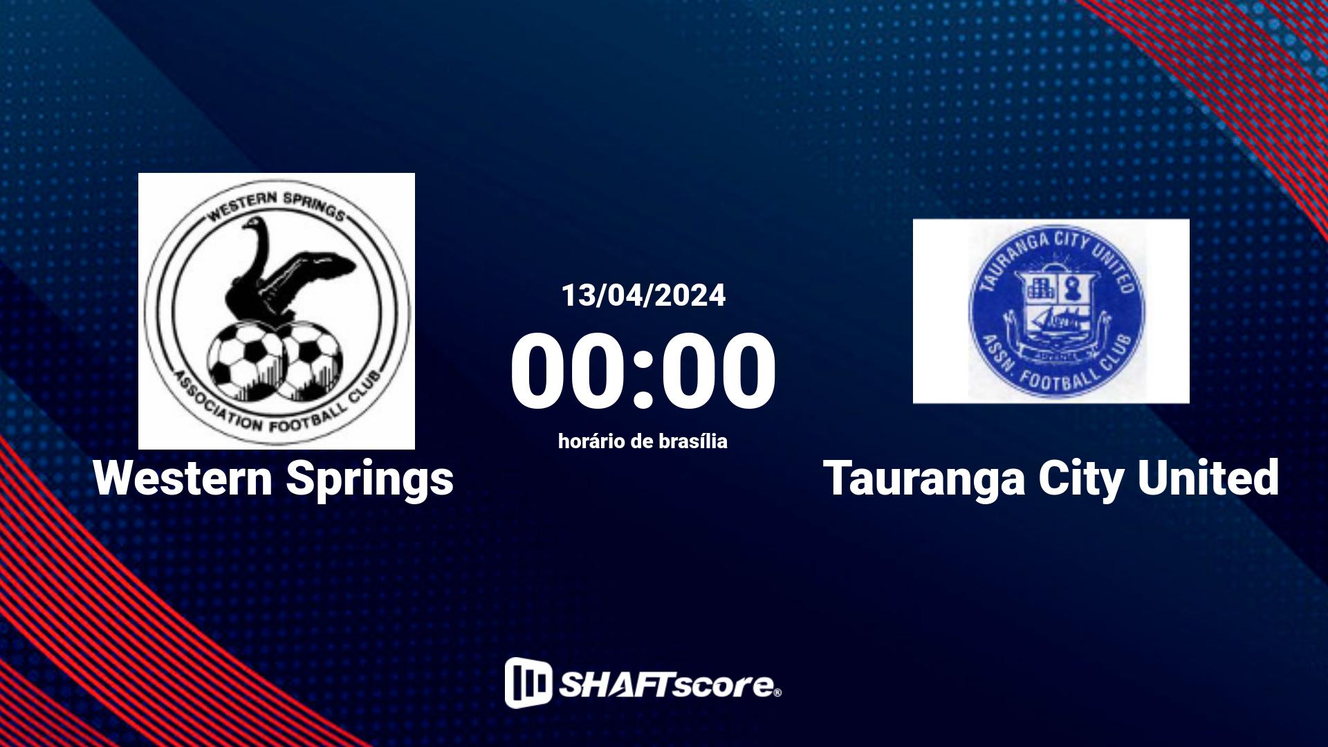 Estatísticas do jogo Western Springs vs Tauranga City United 13.04 00:00