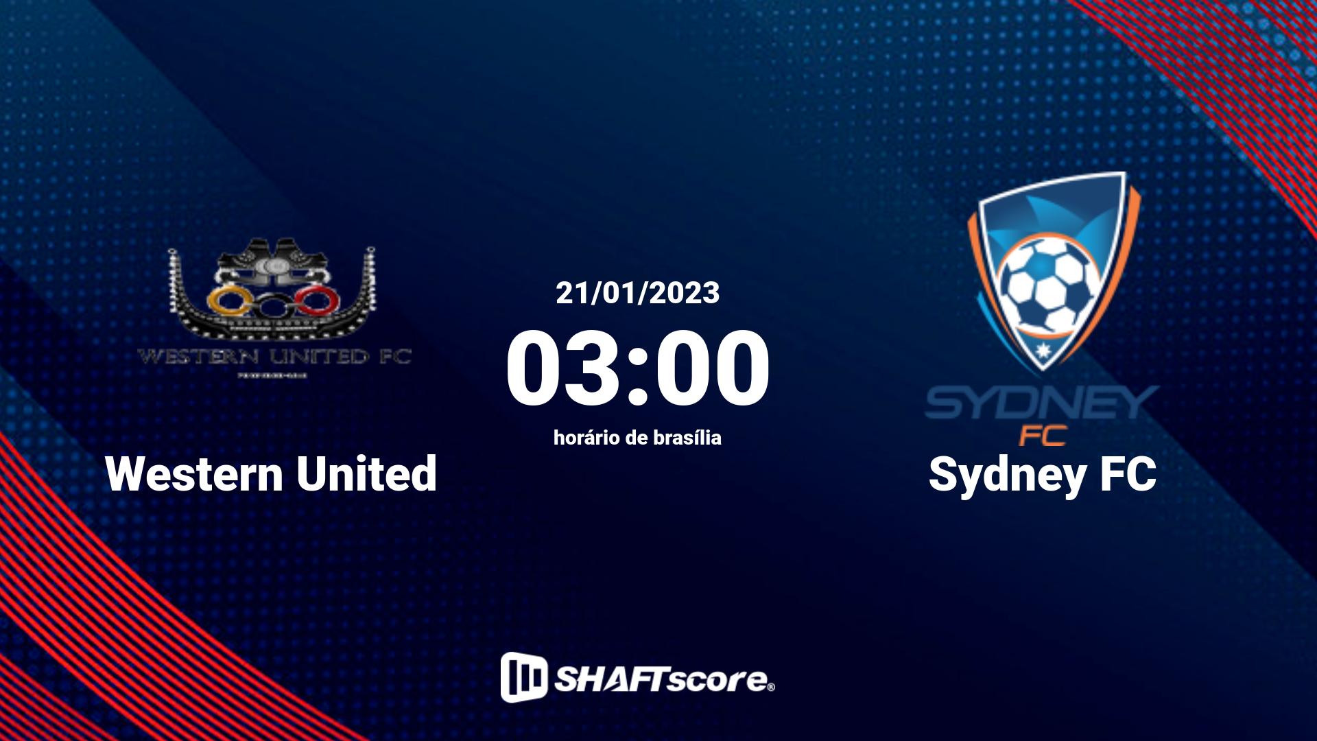 Estatísticas do jogo Western United vs Sydney FC 21.01 03:00