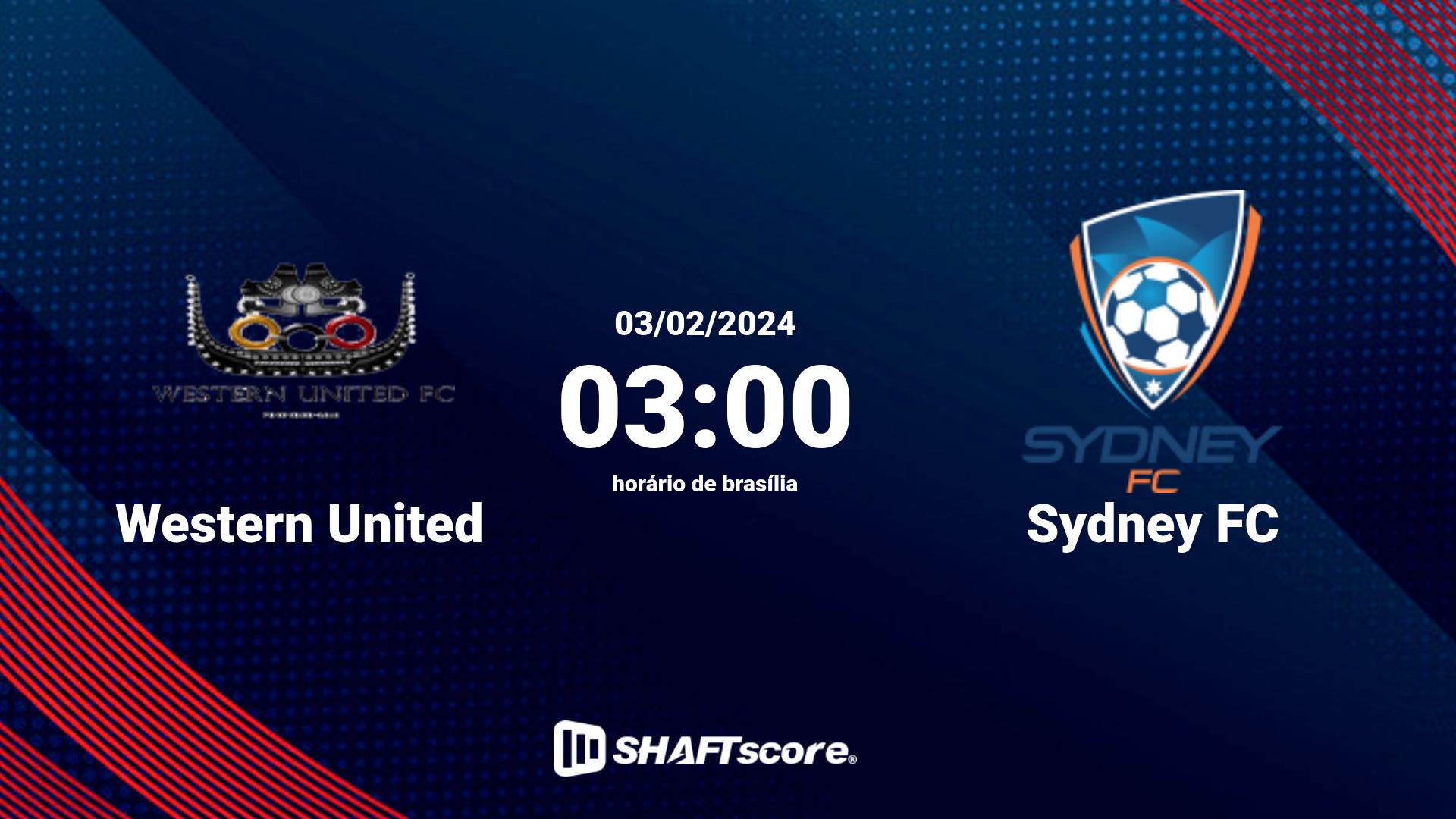 Estatísticas do jogo Western United vs Sydney FC 03.02 03:00