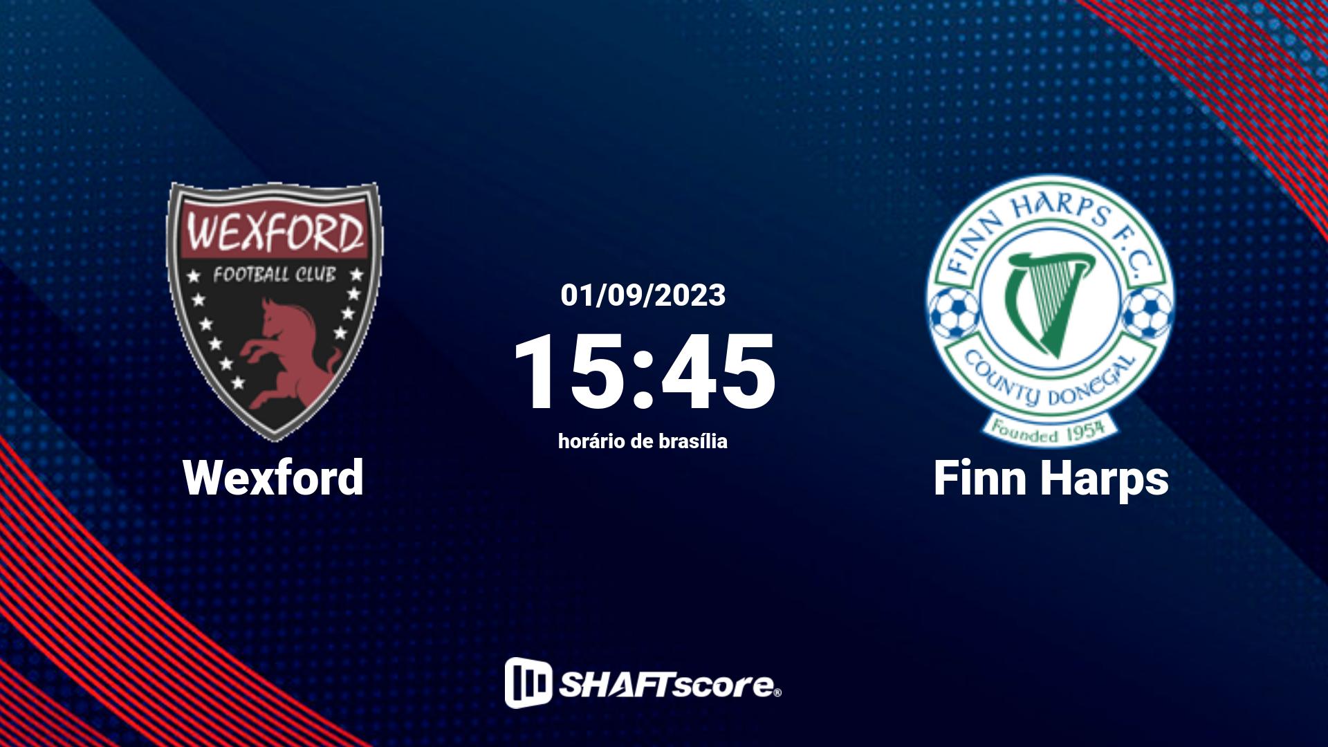 Estatísticas do jogo Wexford vs Finn Harps 01.09 15:45