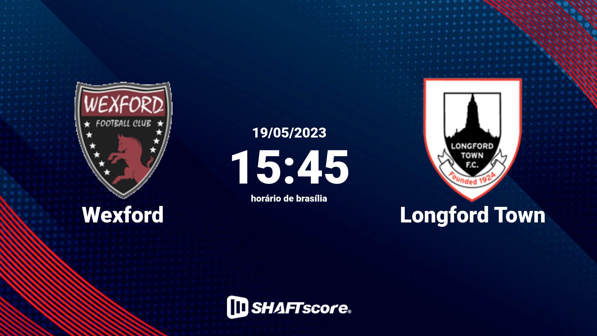 Estatísticas do jogo Wexford vs Longford Town 19.05 15:45