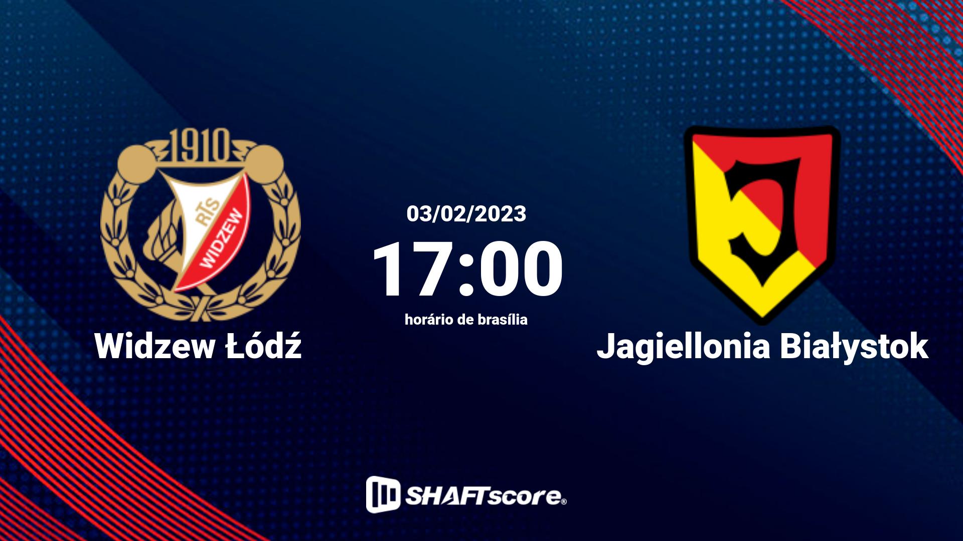 Estatísticas do jogo Widzew Łódź vs Jagiellonia Białystok 03.02 17:00