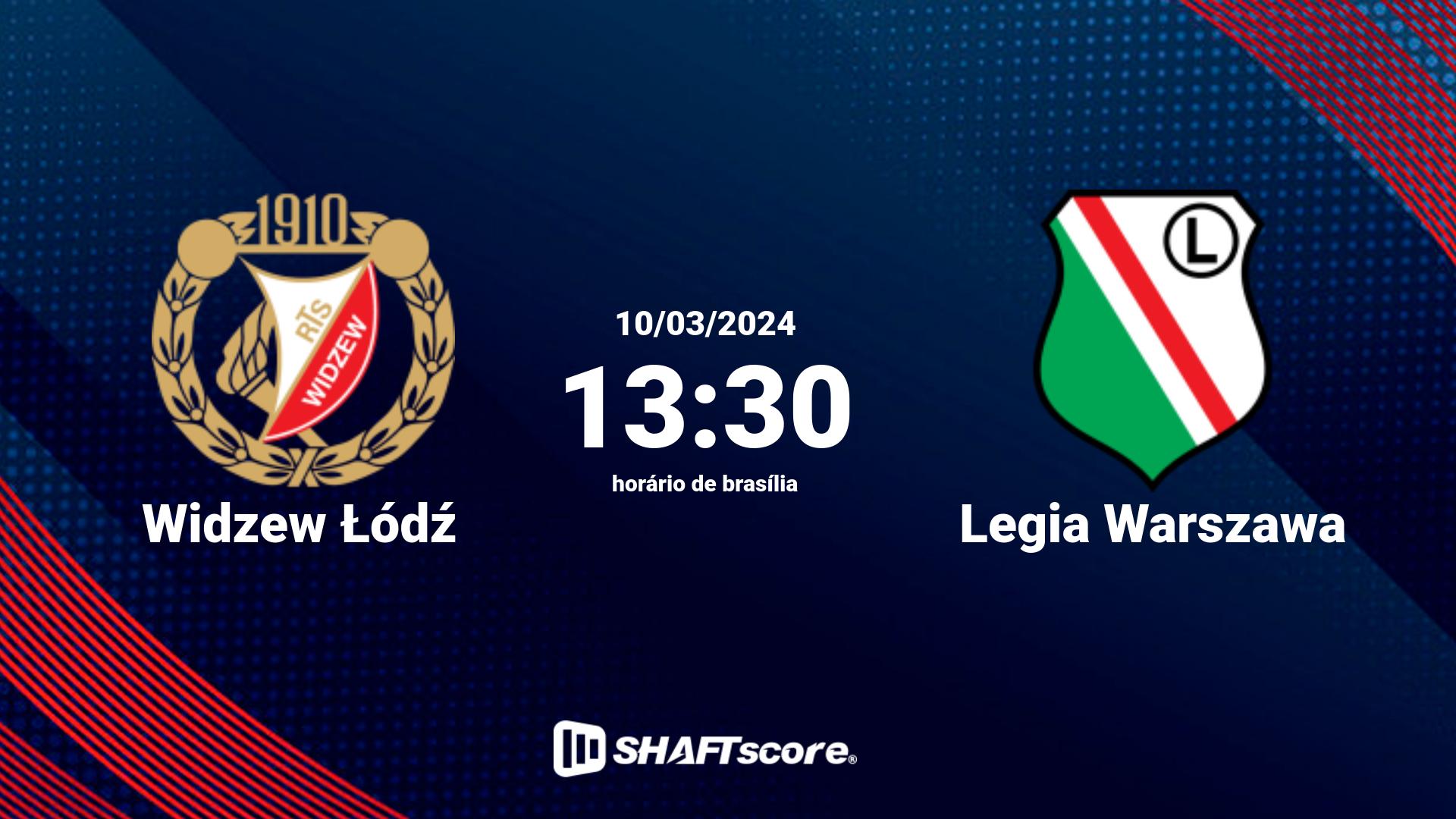 Estatísticas do jogo Widzew Łódź vs Legia Warszawa 10.03 13:30