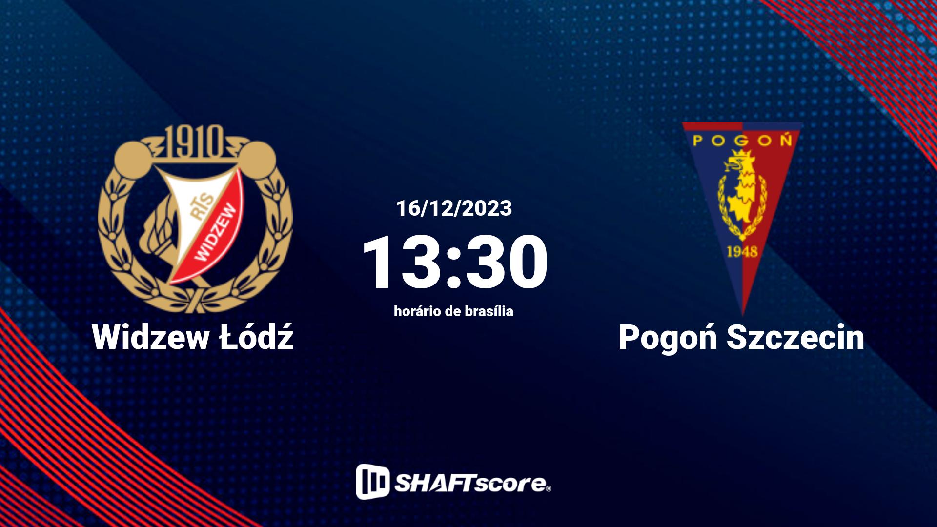 Estatísticas do jogo Widzew Łódź vs Pogoń Szczecin 16.12 13:30