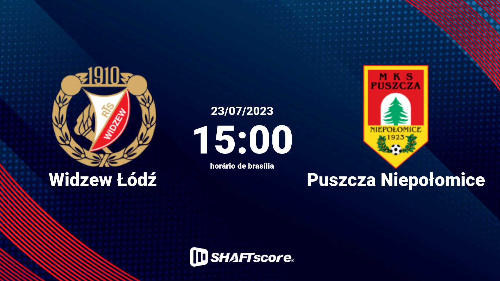 Estatísticas do jogo Widzew Łódź vs Puszcza Niepołomice 23.07 15:00