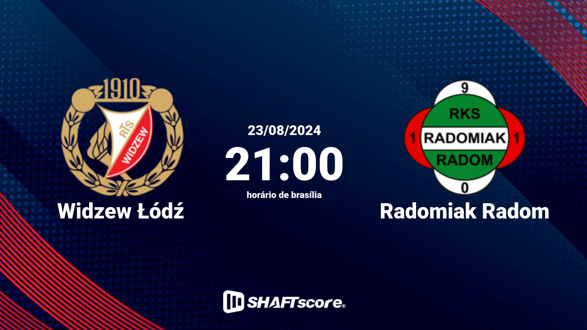 Estatísticas do jogo Widzew Łódź vs Radomiak Radom 23.08 21:00