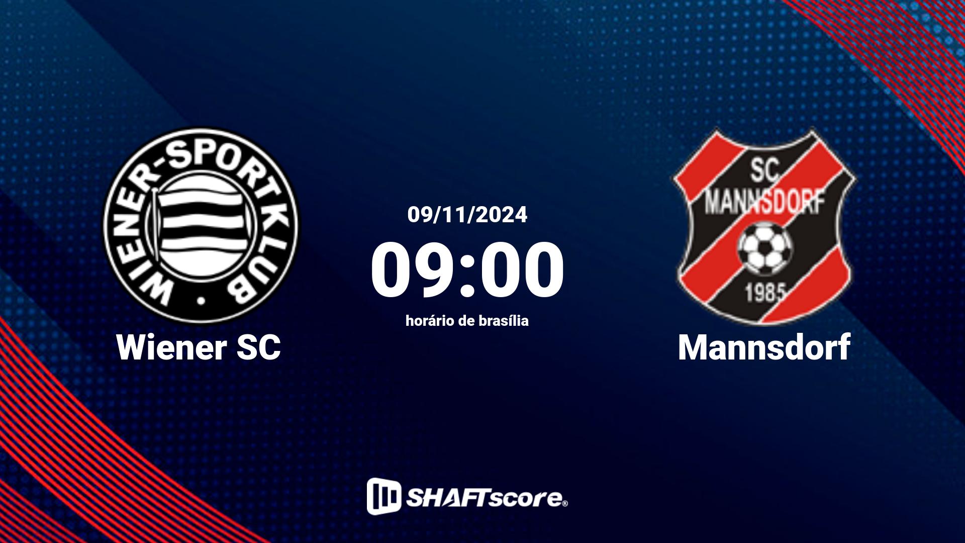 Estatísticas do jogo Wiener SC vs Mannsdorf 09.11 09:00